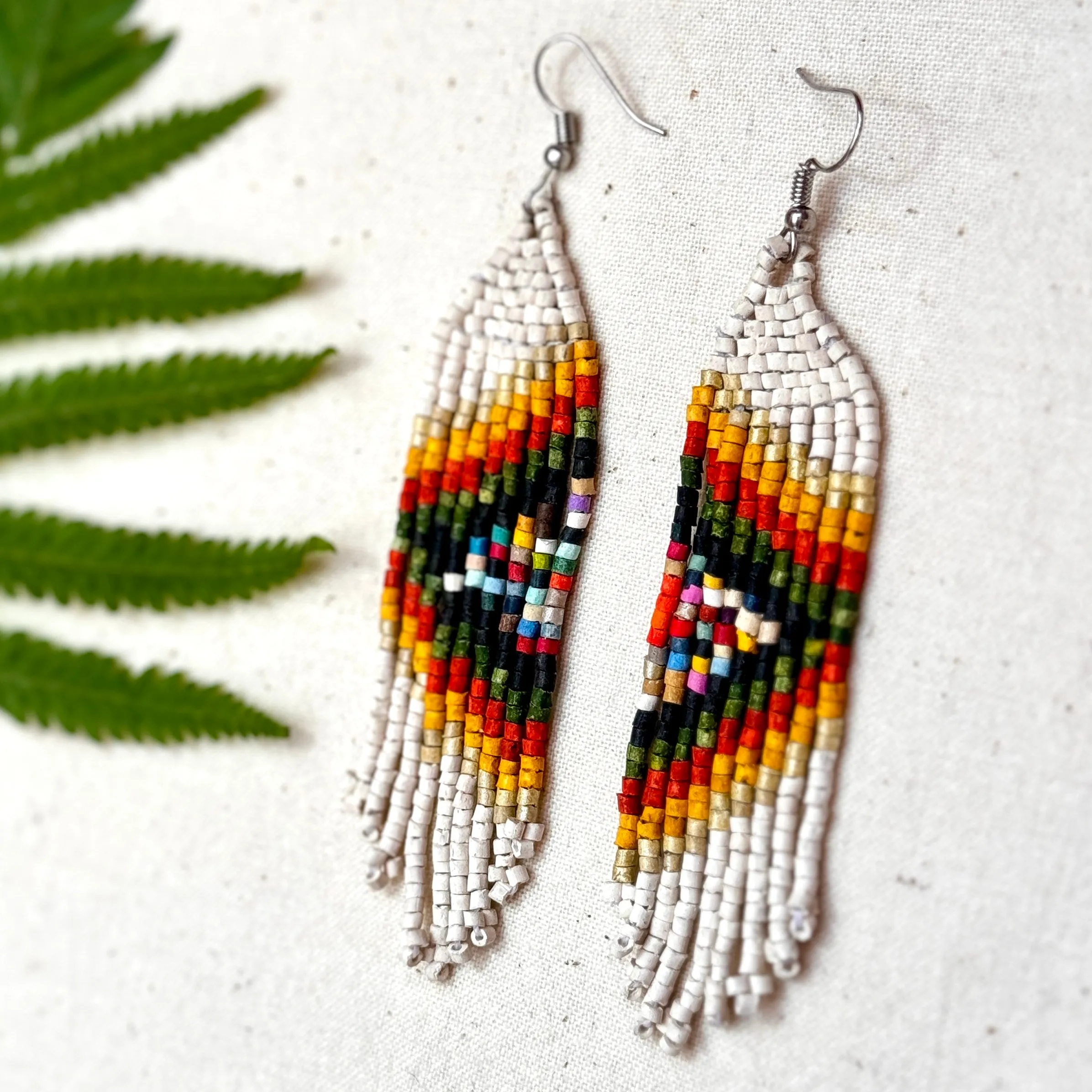 Ultra Lightweight Beaded Earrings in Symmetrical Design