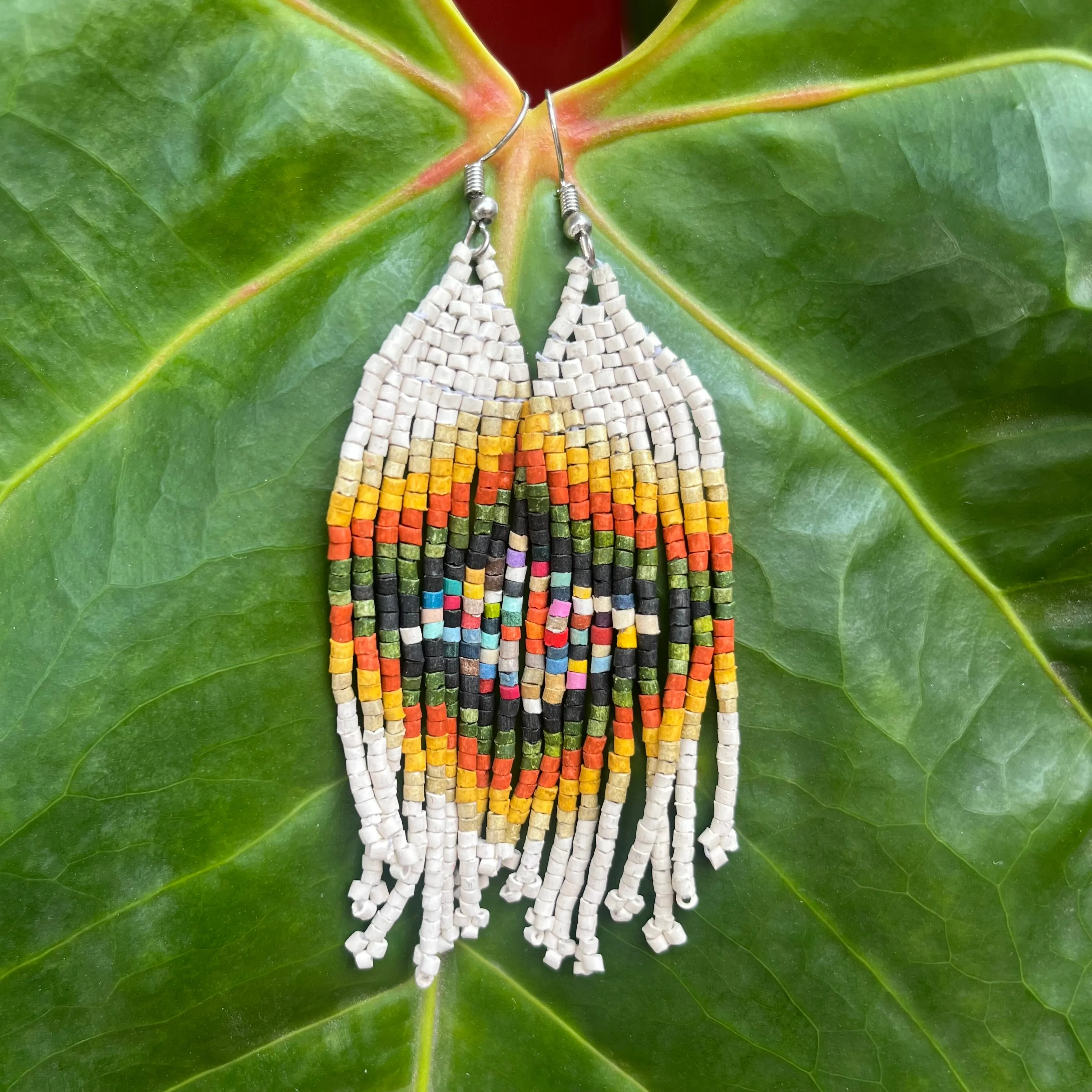 Ultra Lightweight Beaded Earrings in Symmetrical Design