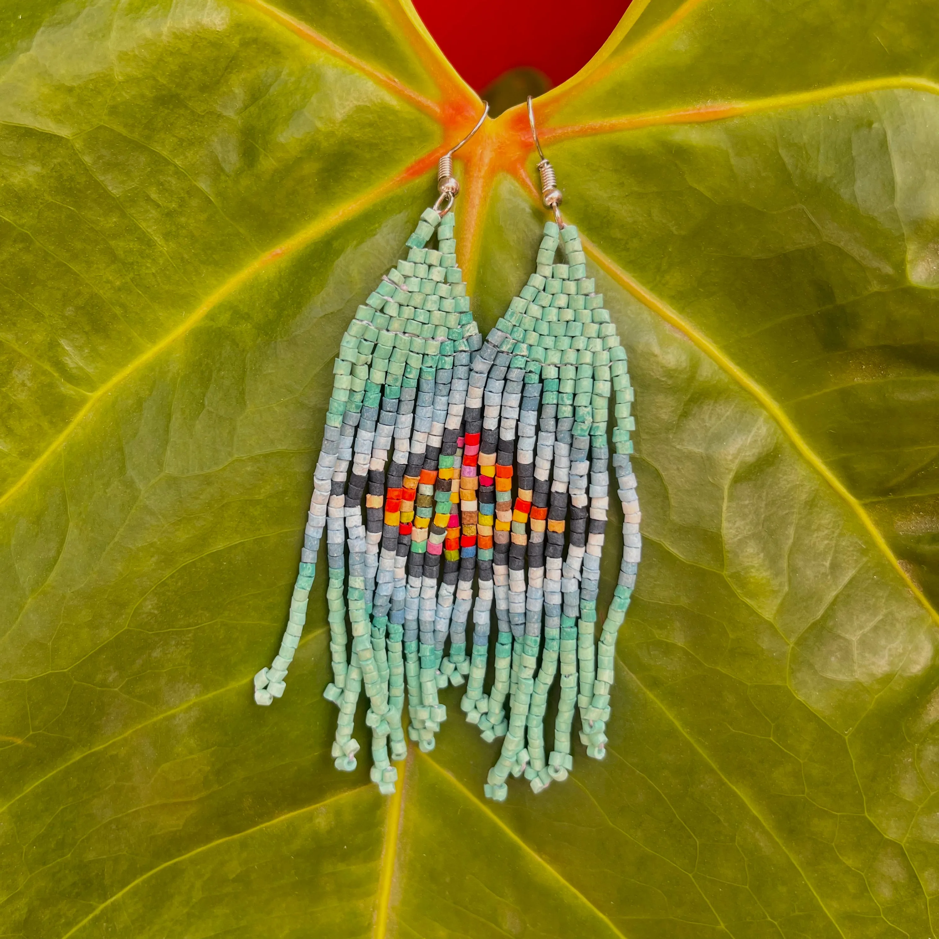 Ultra Lightweight Beaded Earrings in Symmetrical Design