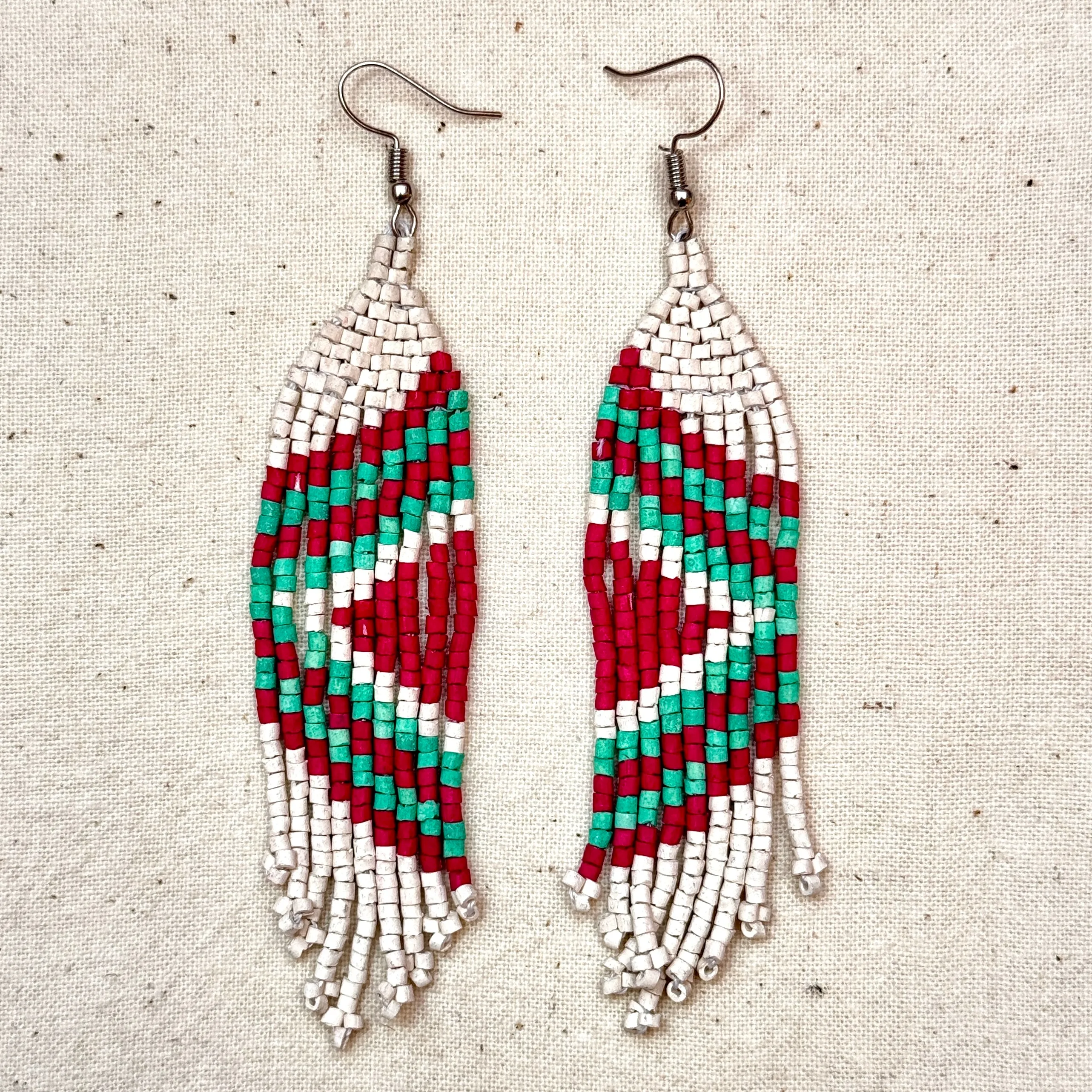Ultra Lightweight Beaded Earrings in Symmetrical Design