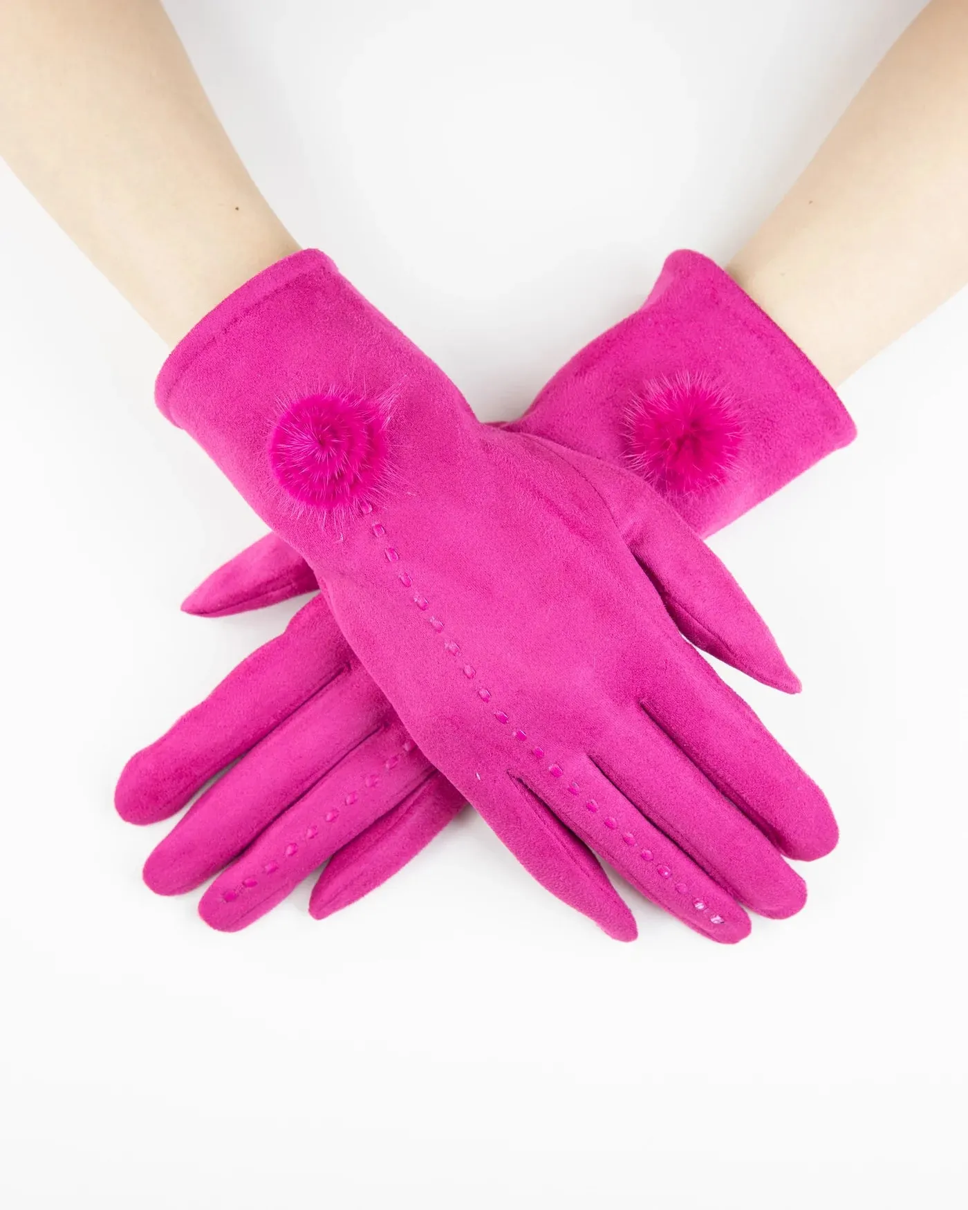 Ultra Suede Detailed Gloves
