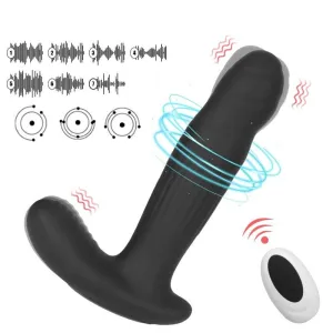 Un plug anal silicone vibrant et rotatif