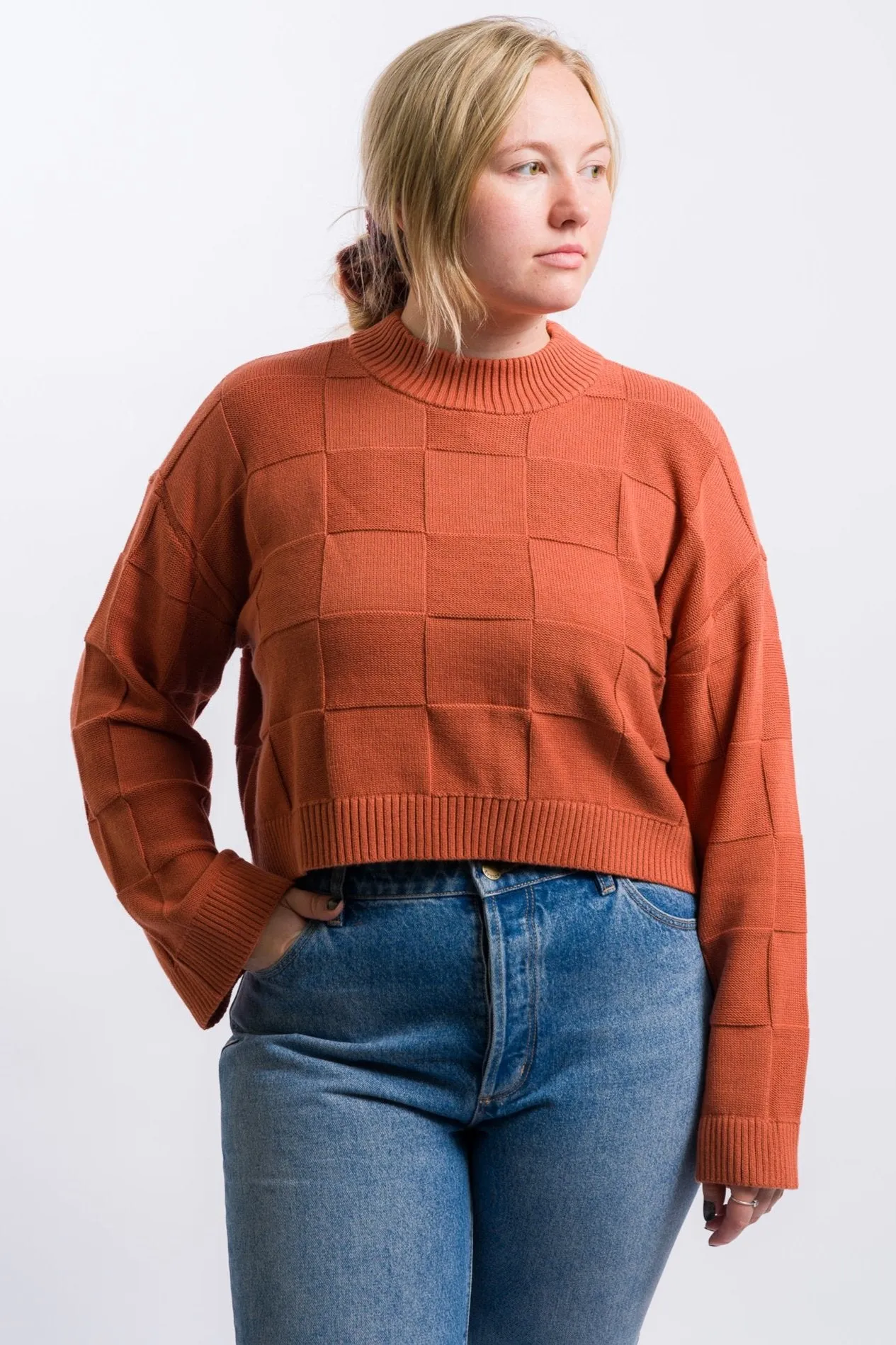 Vans Cammile Checker Pullover Sweater - Auburn