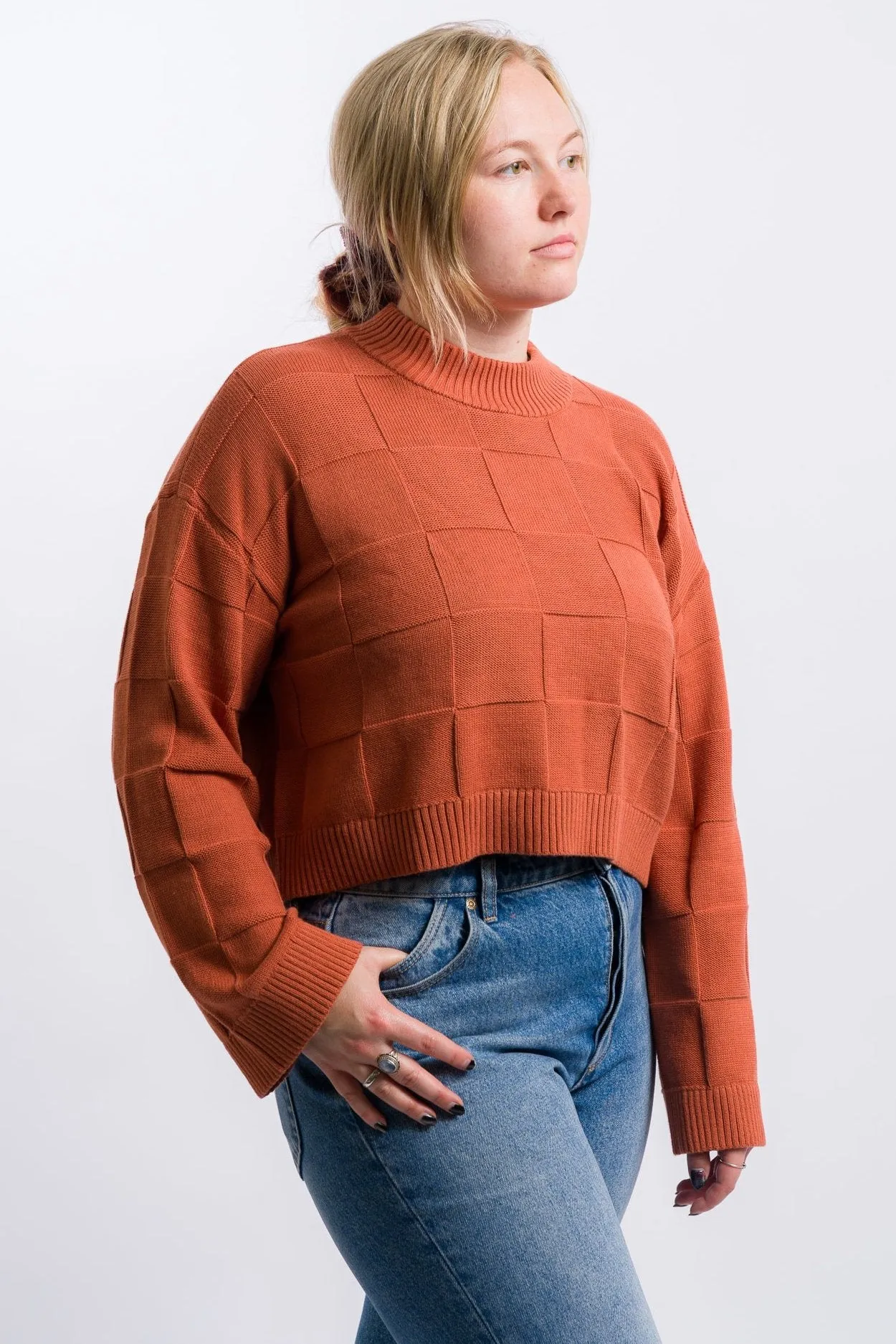 Vans Cammile Checker Pullover Sweater - Auburn
