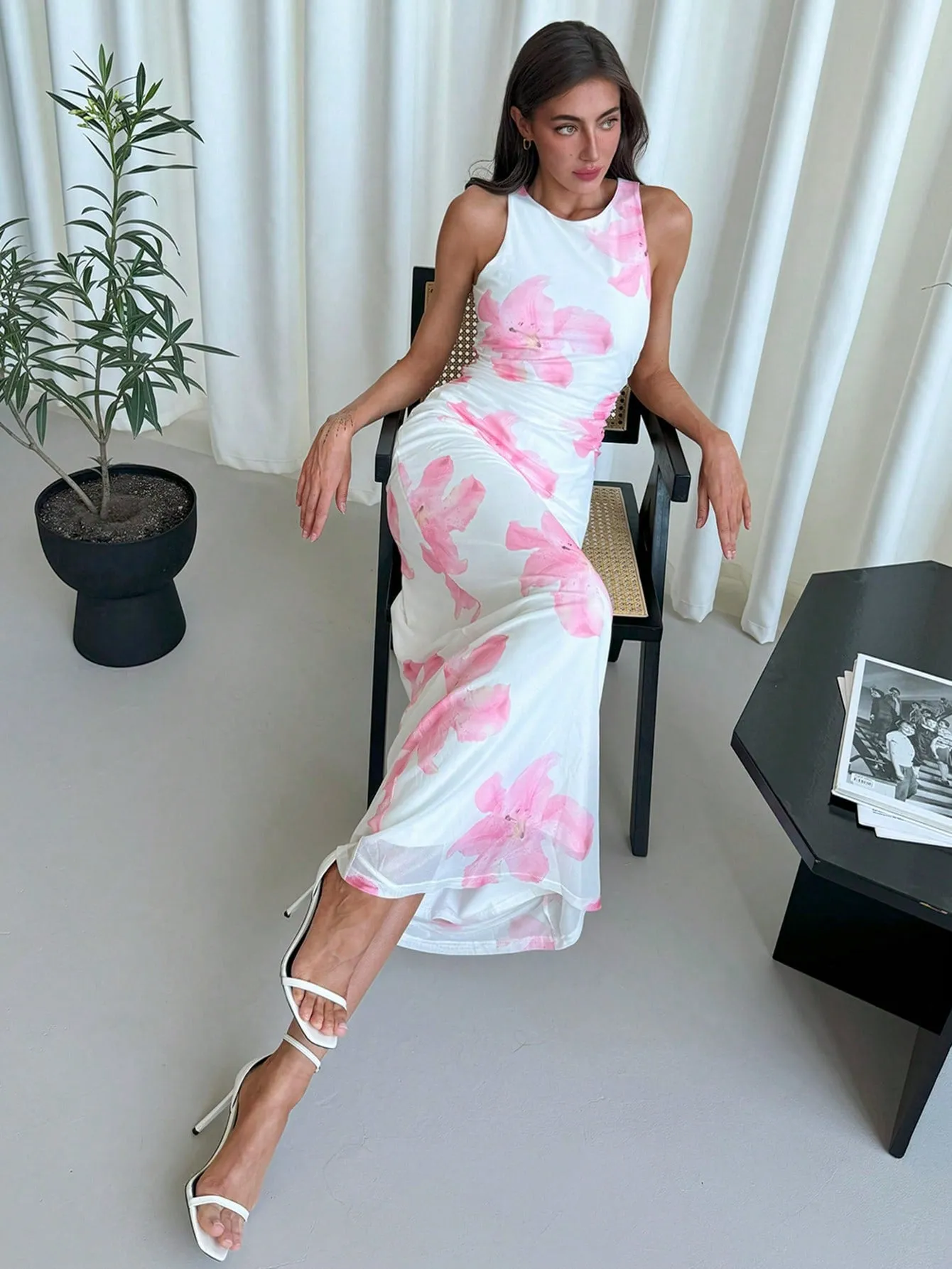 Vestido Largo Floral Aloruh para Mujeres en Cherry Vibes