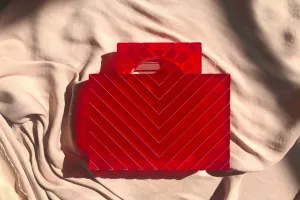 Victoria Handle Clutch - Strawberry