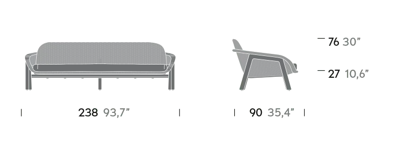 Vimini - 3 Place Sofa