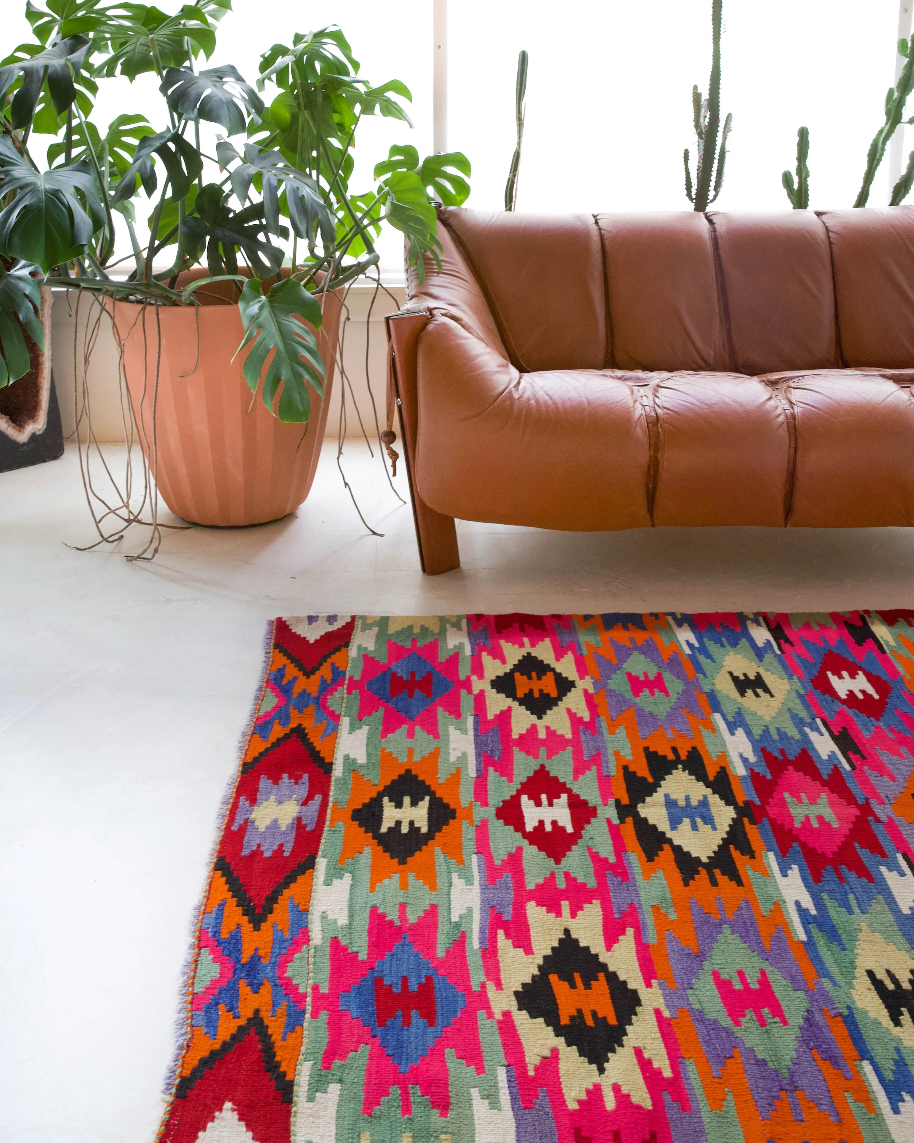 Vintage Denizli Kilim Rug 4'10"x6'11"