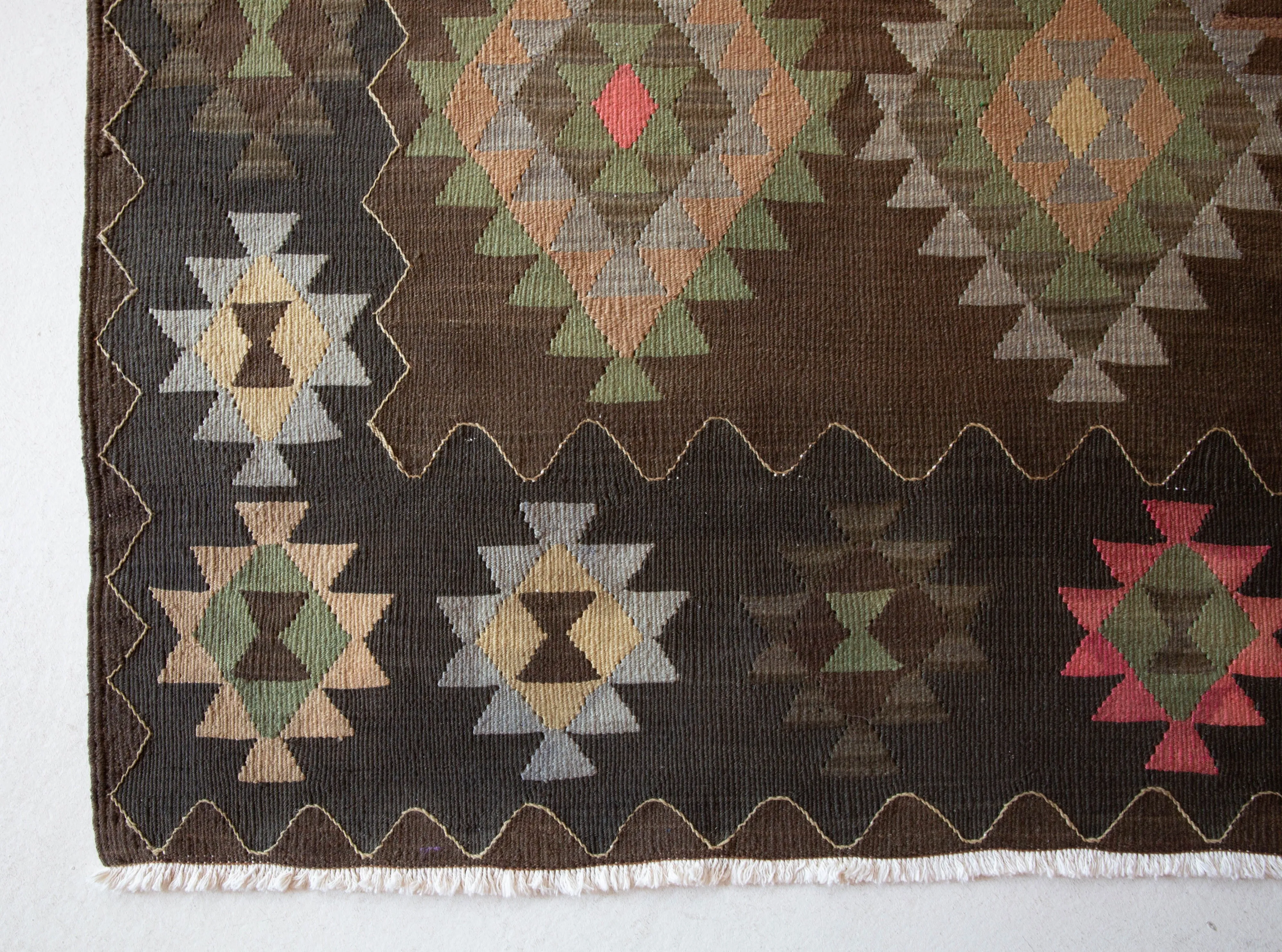 Vintage Denizli Kilim Rug 6'1"x9'8"