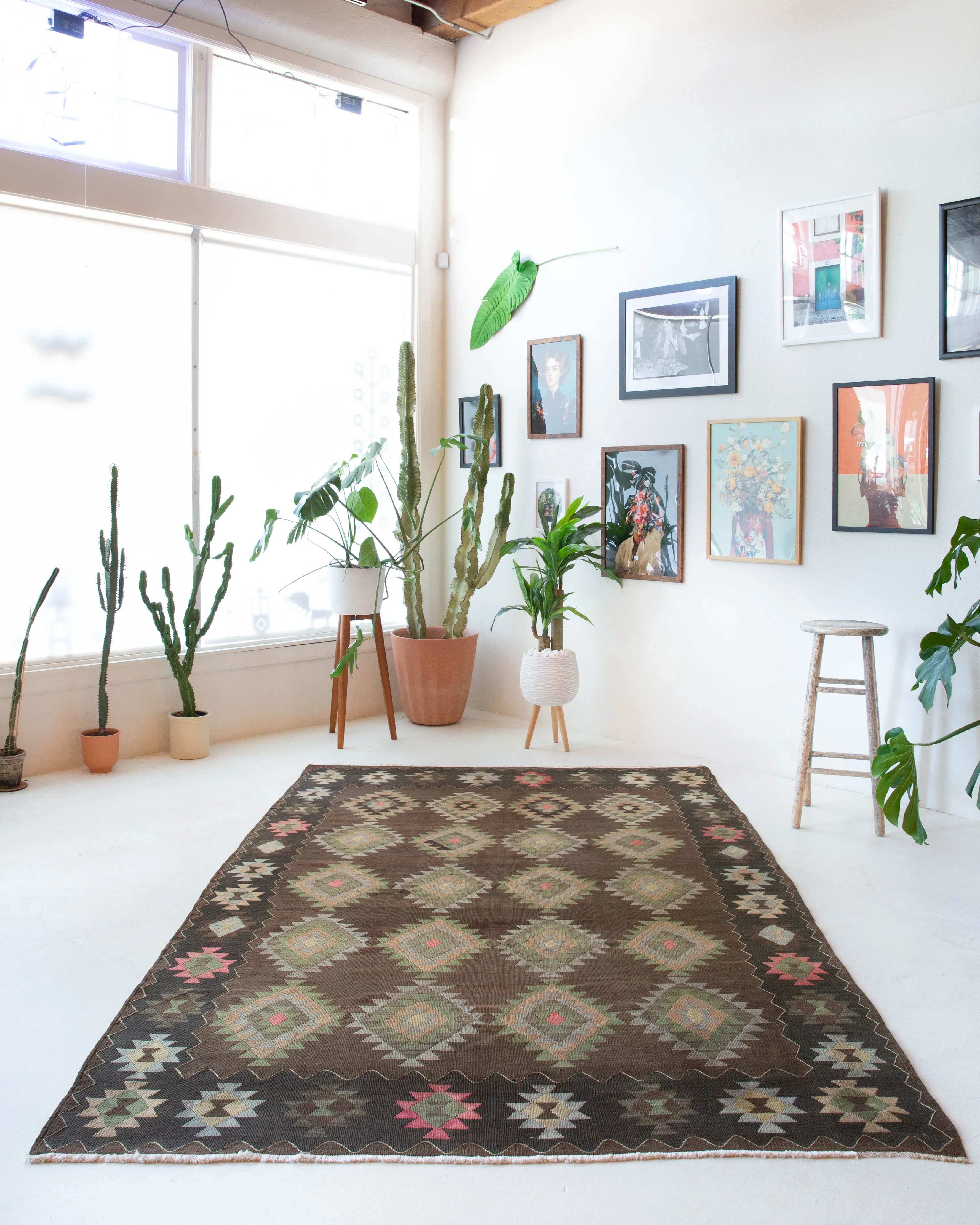 Vintage Denizli Kilim Rug 6'1"x9'8"