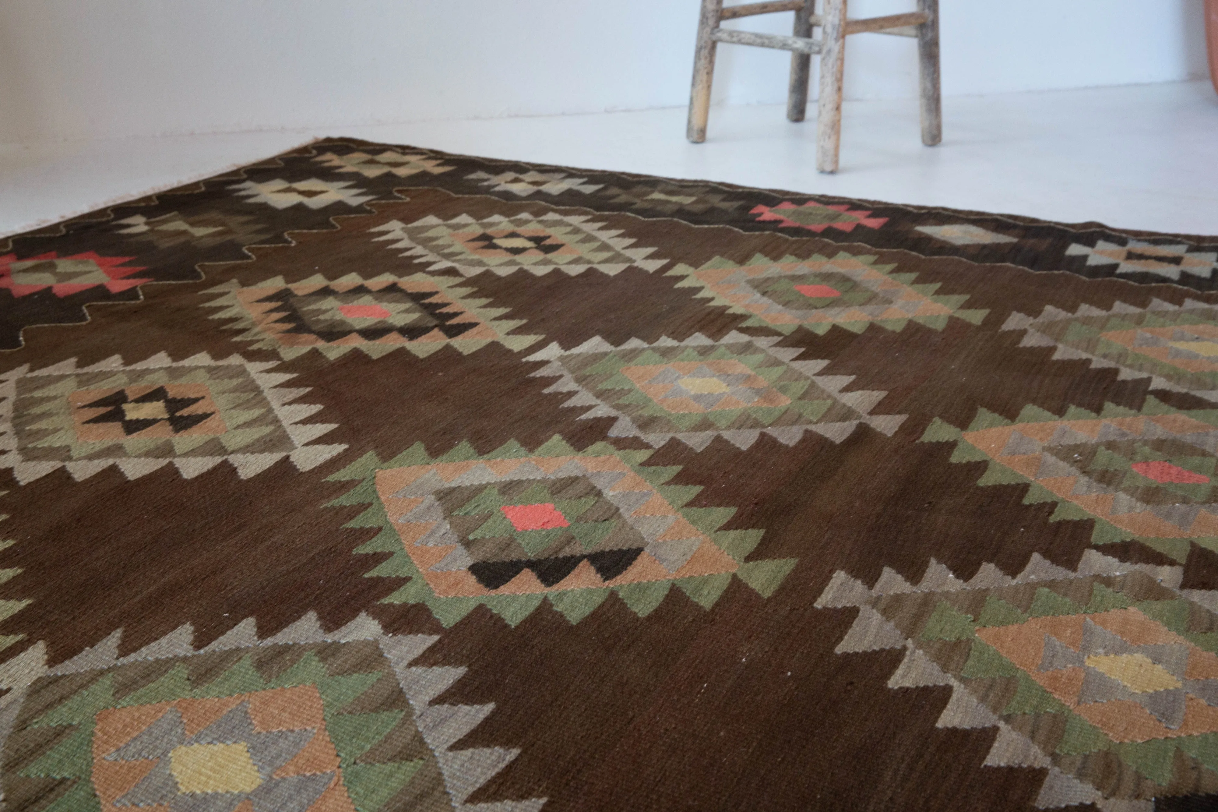 Vintage Denizli Kilim Rug 6'1"x9'8"
