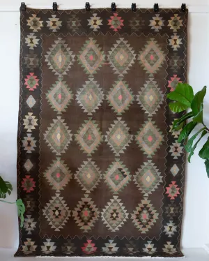 Vintage Denizli Kilim Rug 6'1"x9'8"