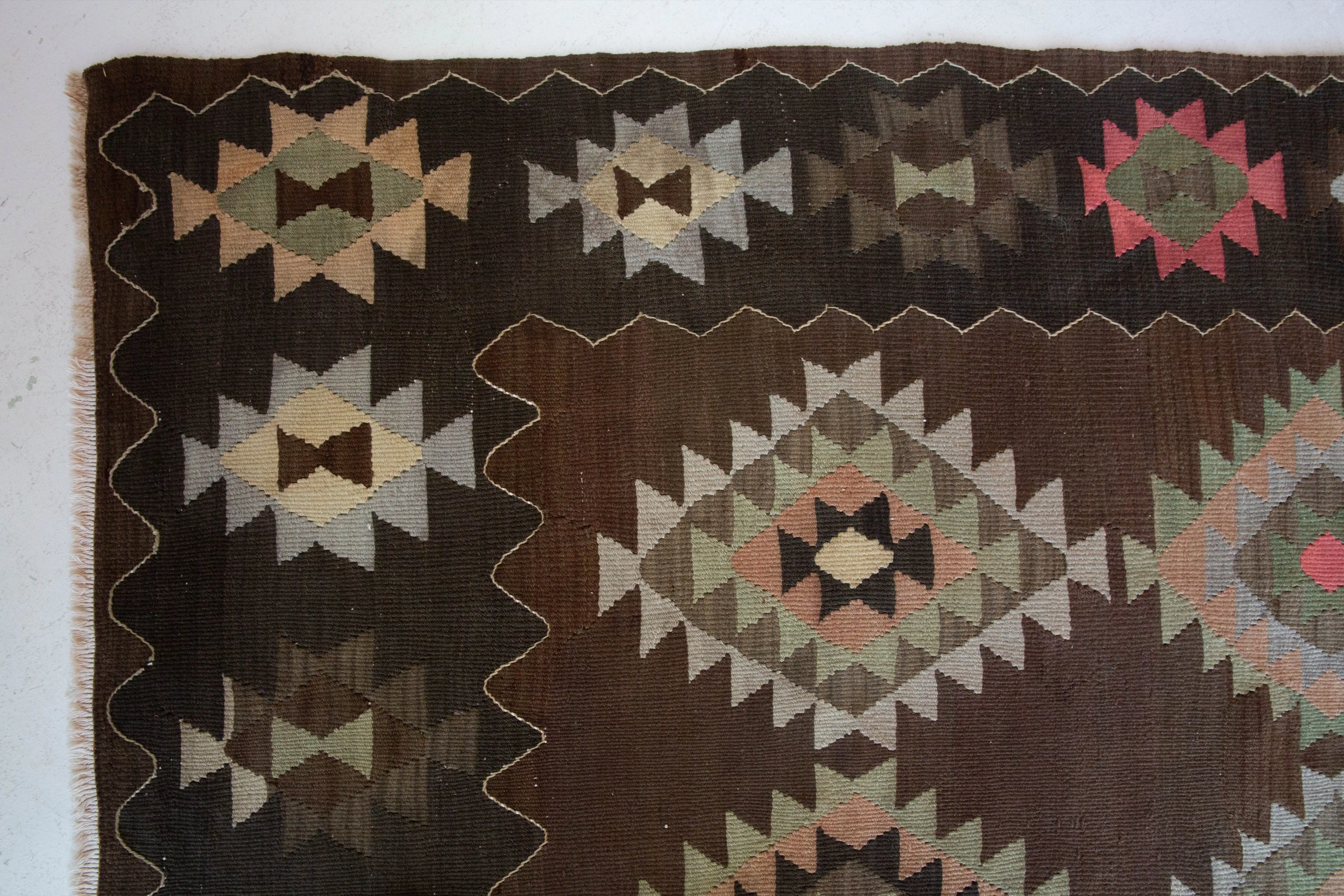 Vintage Denizli Kilim Rug 6'1"x9'8"