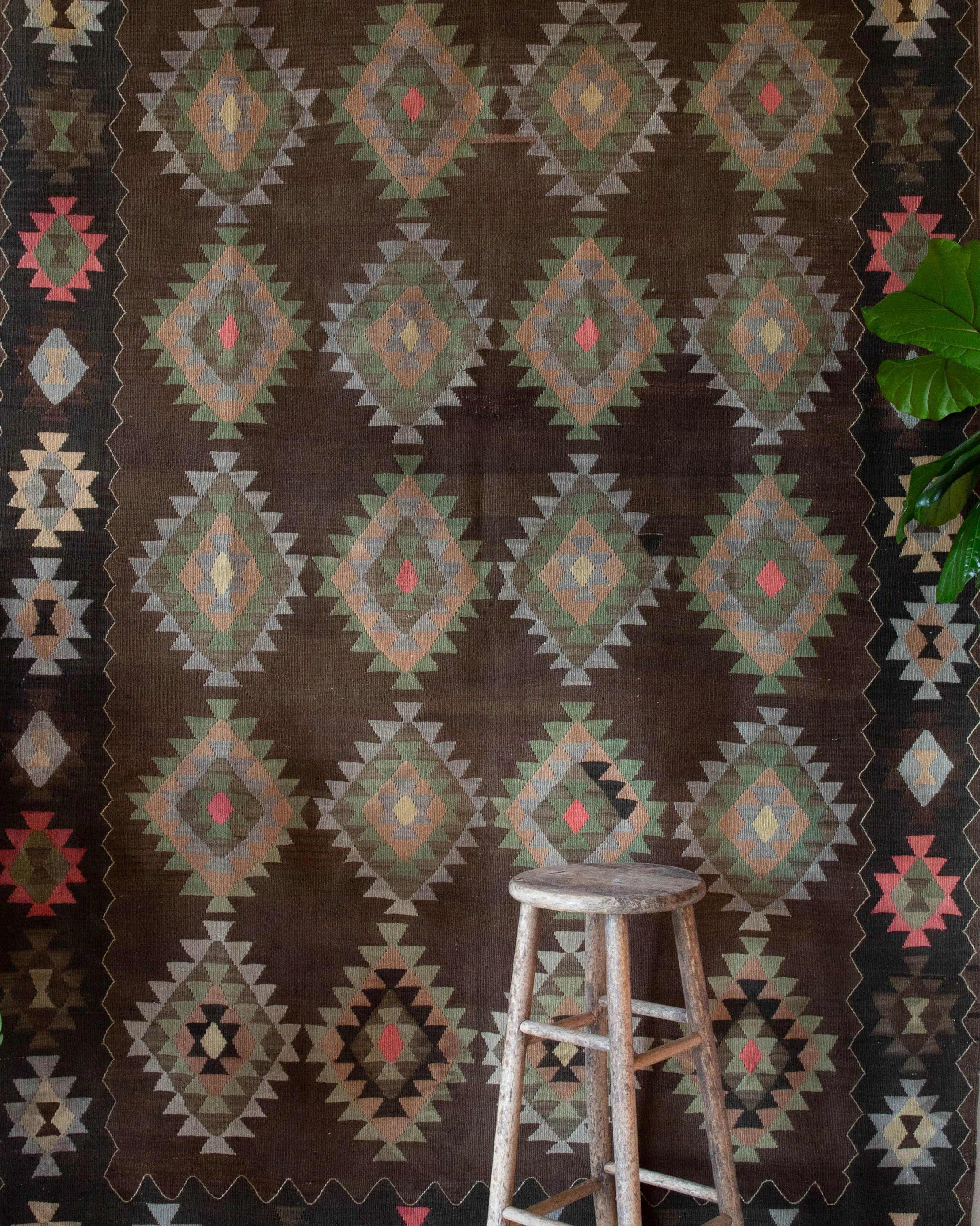 Vintage Denizli Kilim Rug 6'1"x9'8"