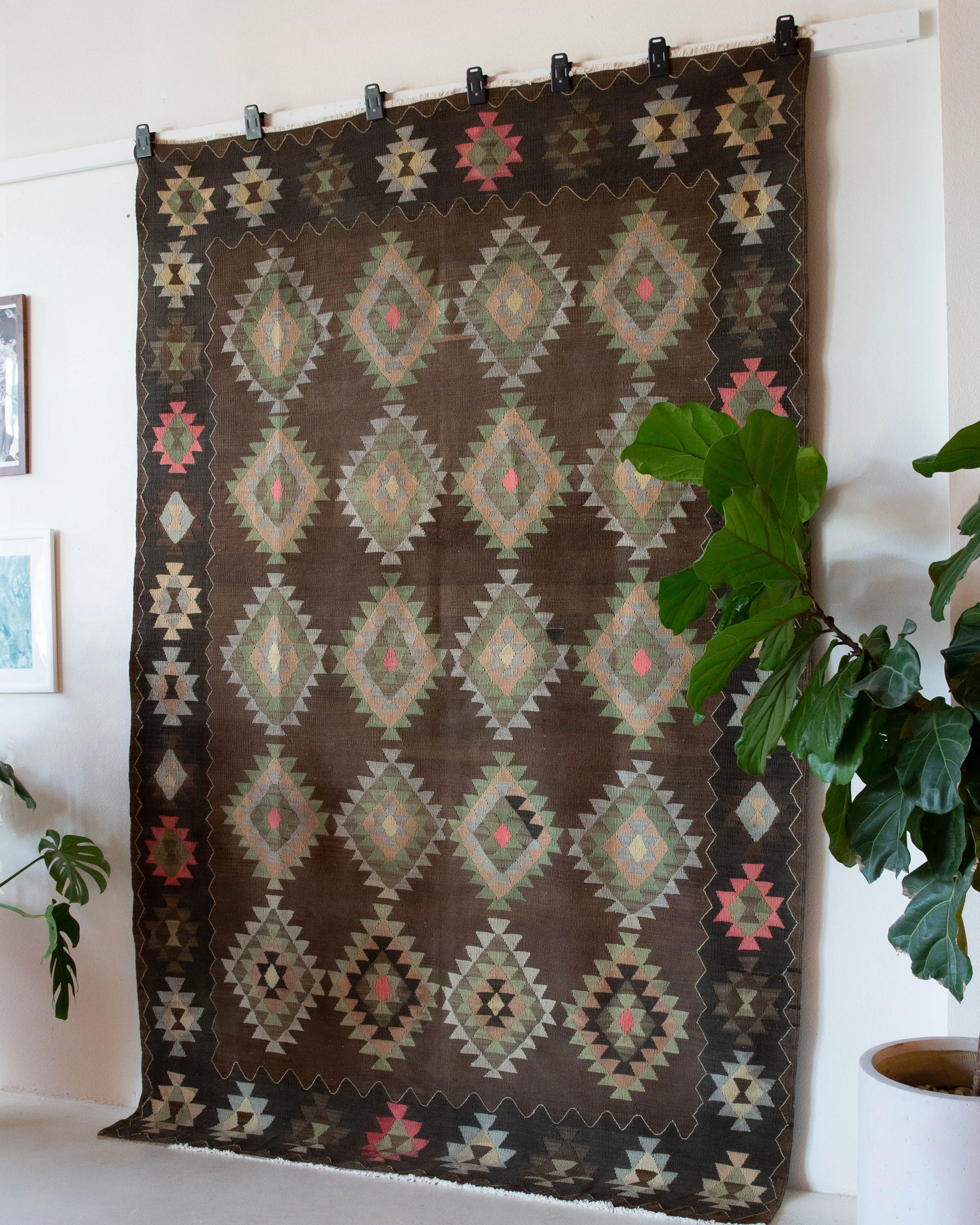 Vintage Denizli Kilim Rug 6'1"x9'8"