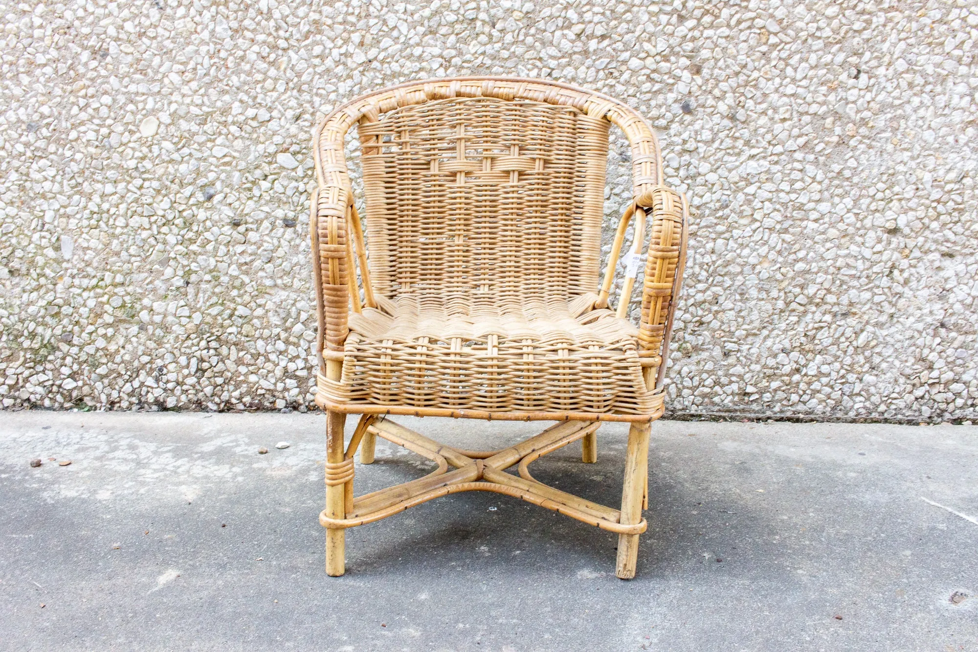 Vintage French Children's Wicker Chair