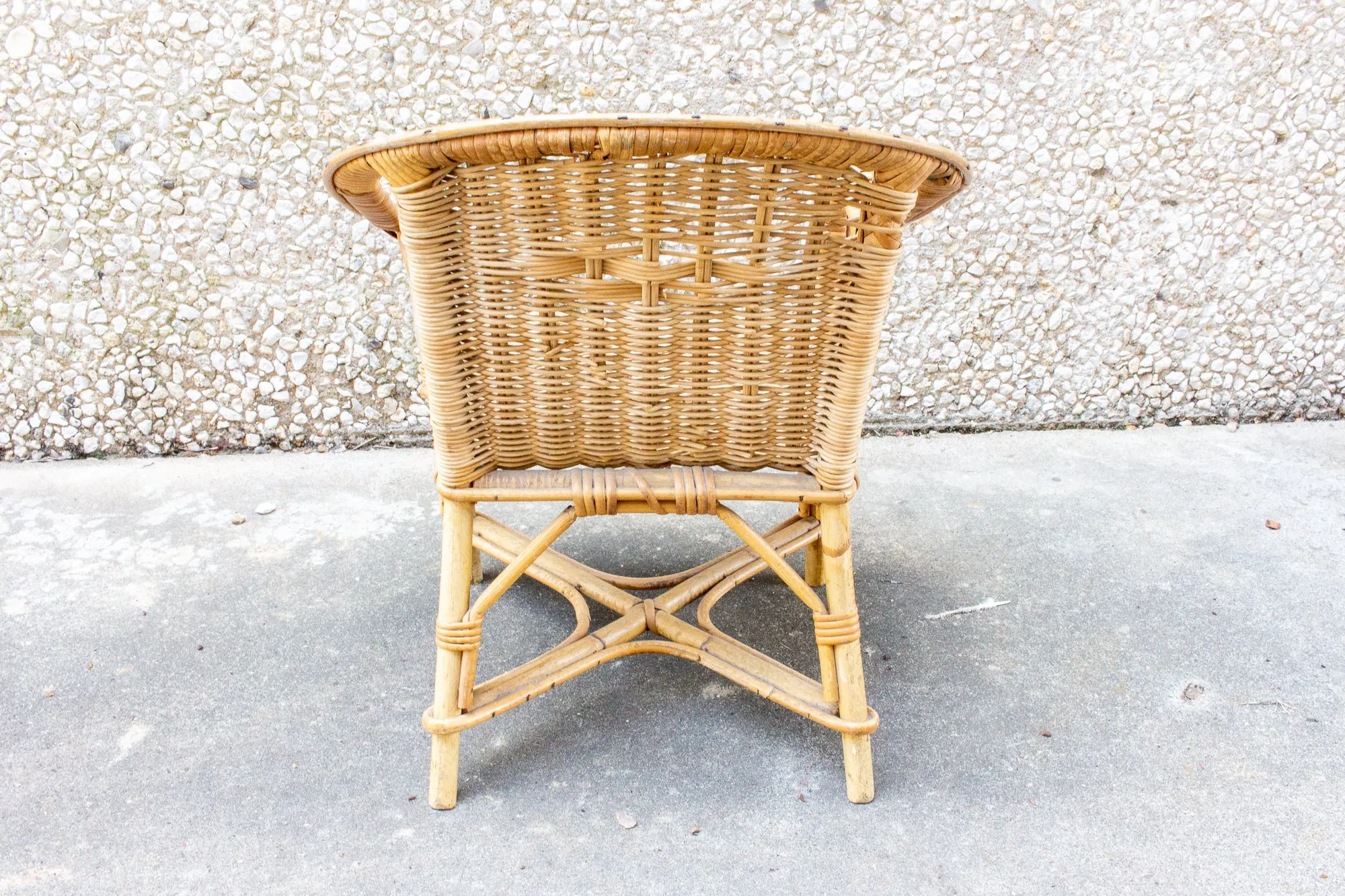 Vintage French Children's Wicker Chair