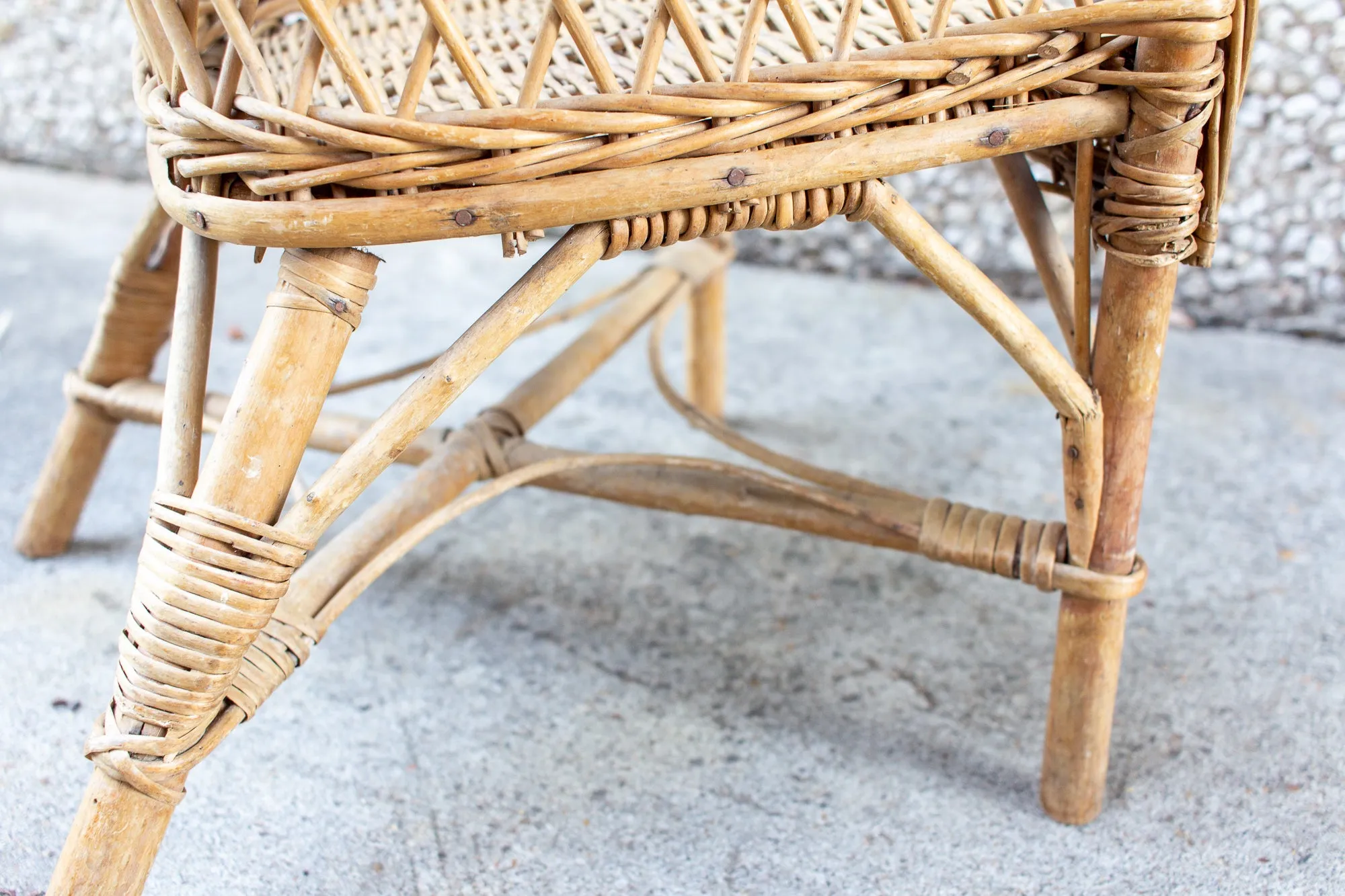 Vintage French Children's Wicker Chair
