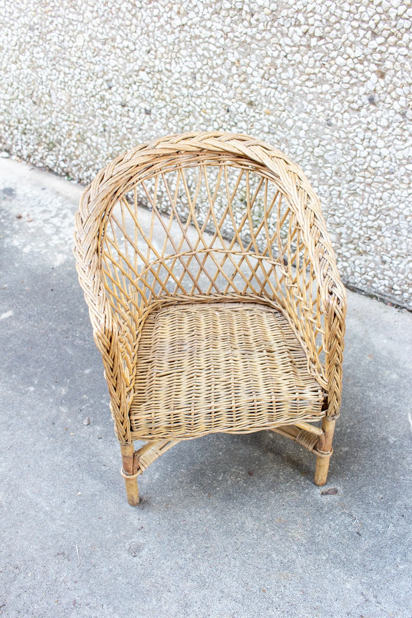 Vintage French Children's Wicker Chair