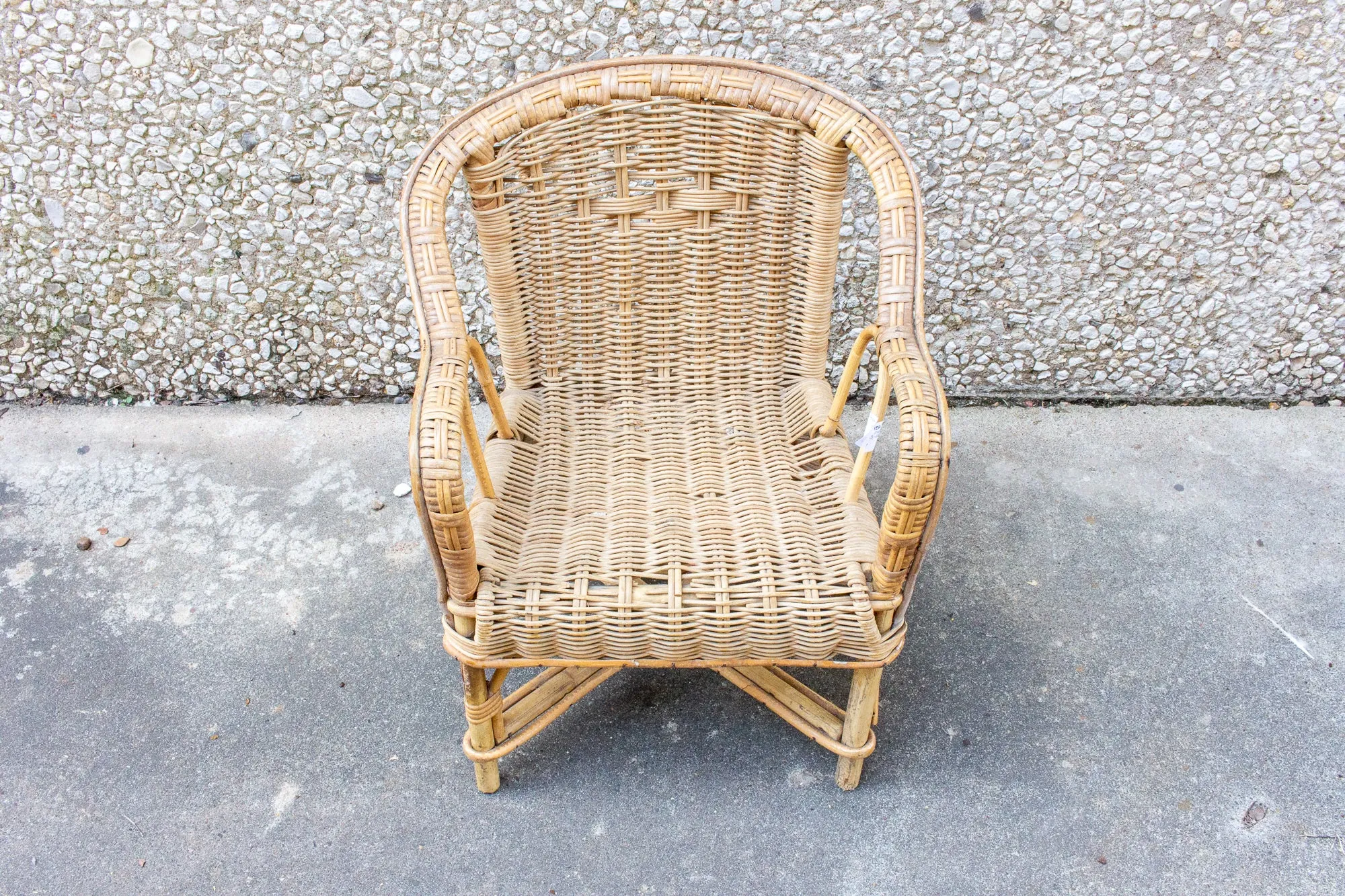 Vintage French Children's Wicker Chair