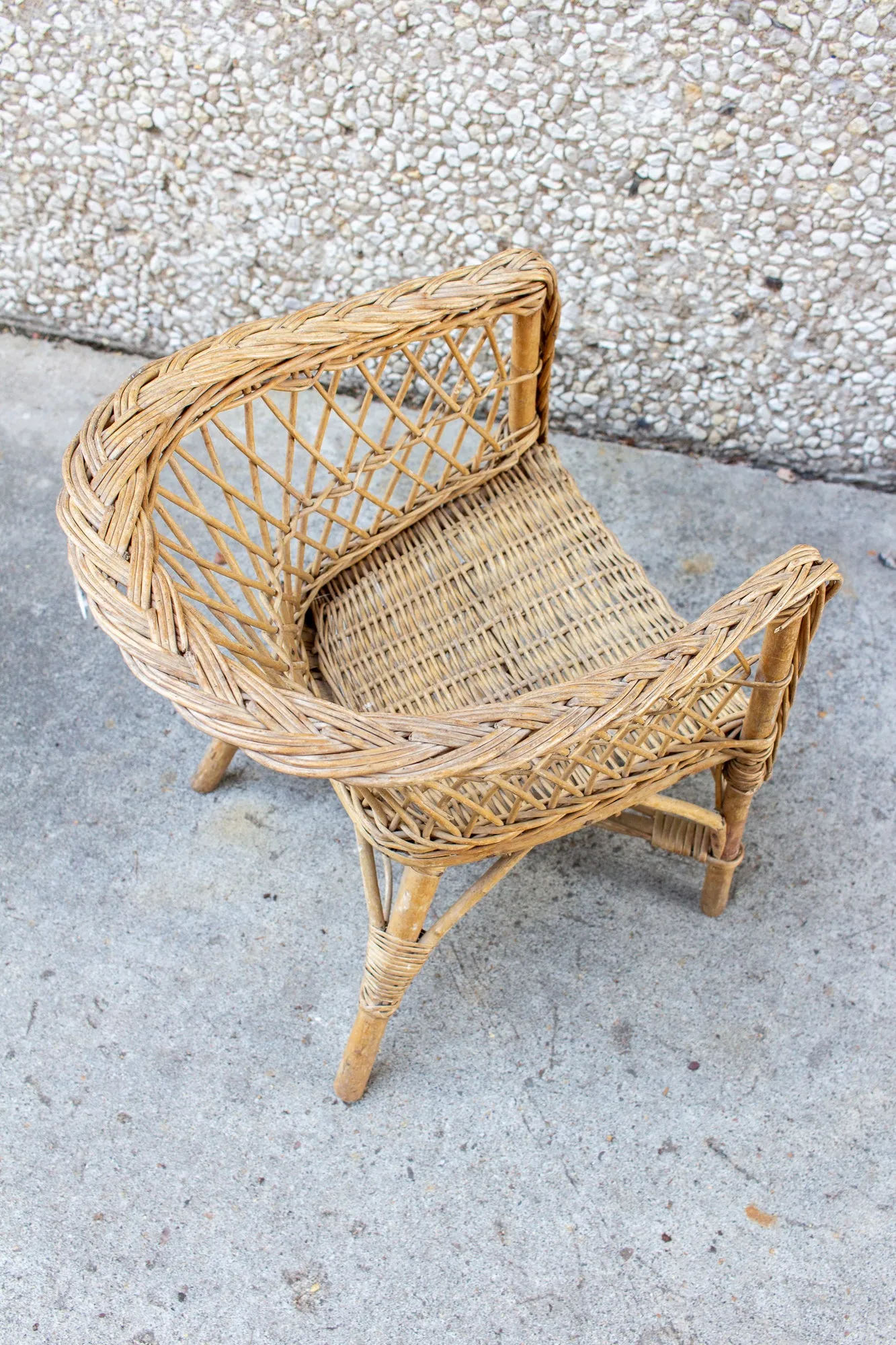 Vintage French Children's Wicker Chair