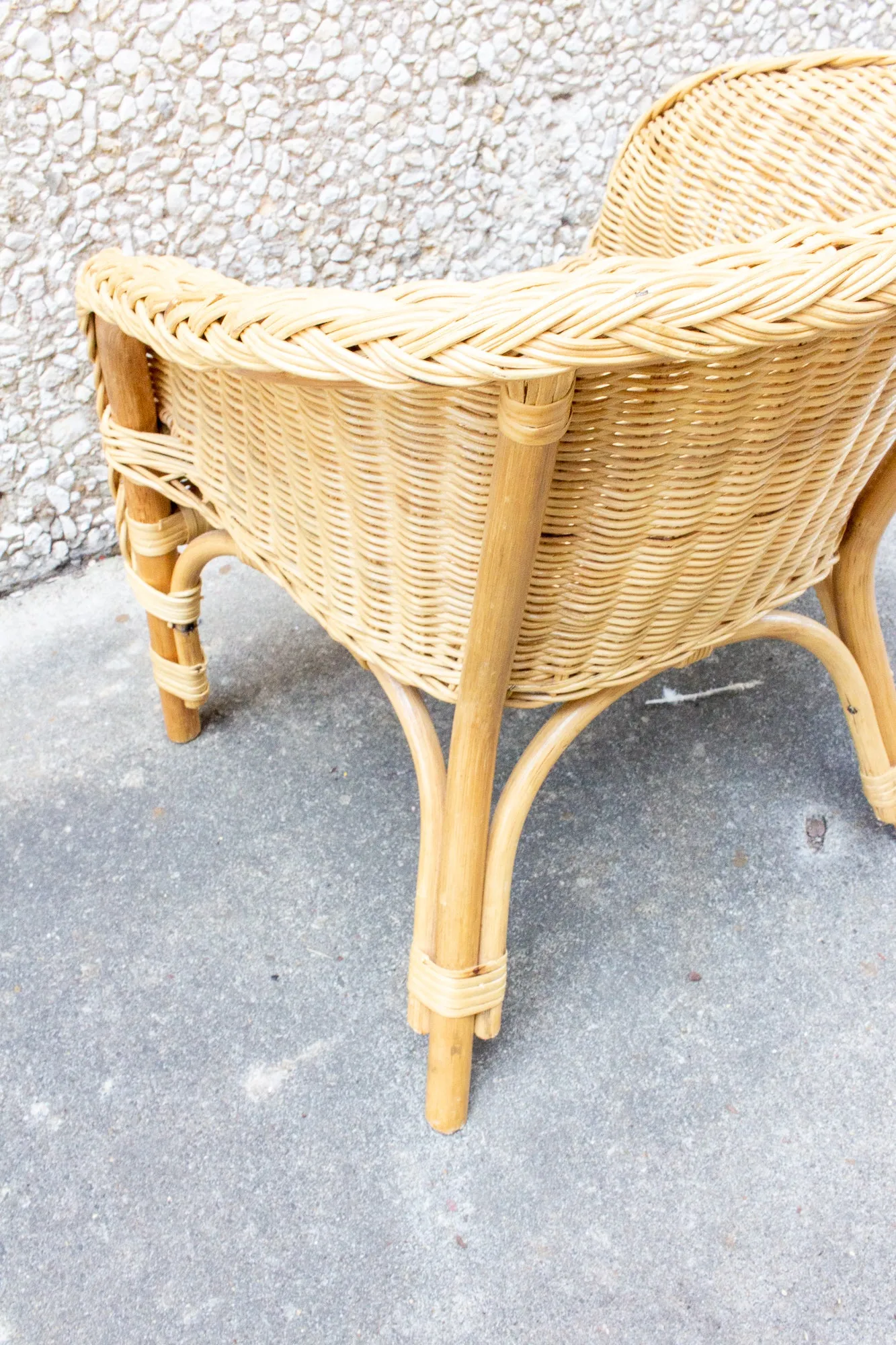Vintage French Children's Wicker Chair