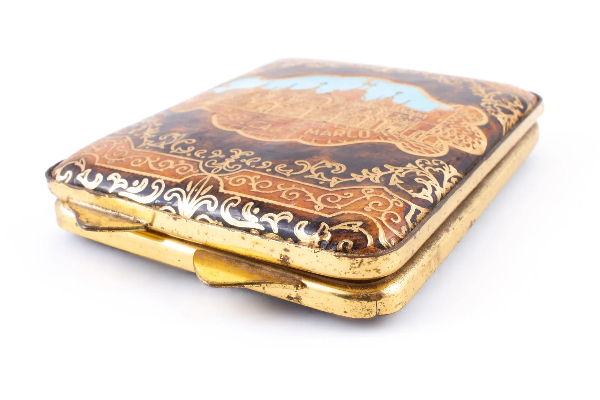 Vintage Italian St. Mark's Basilica Souvenir Powder Compact
