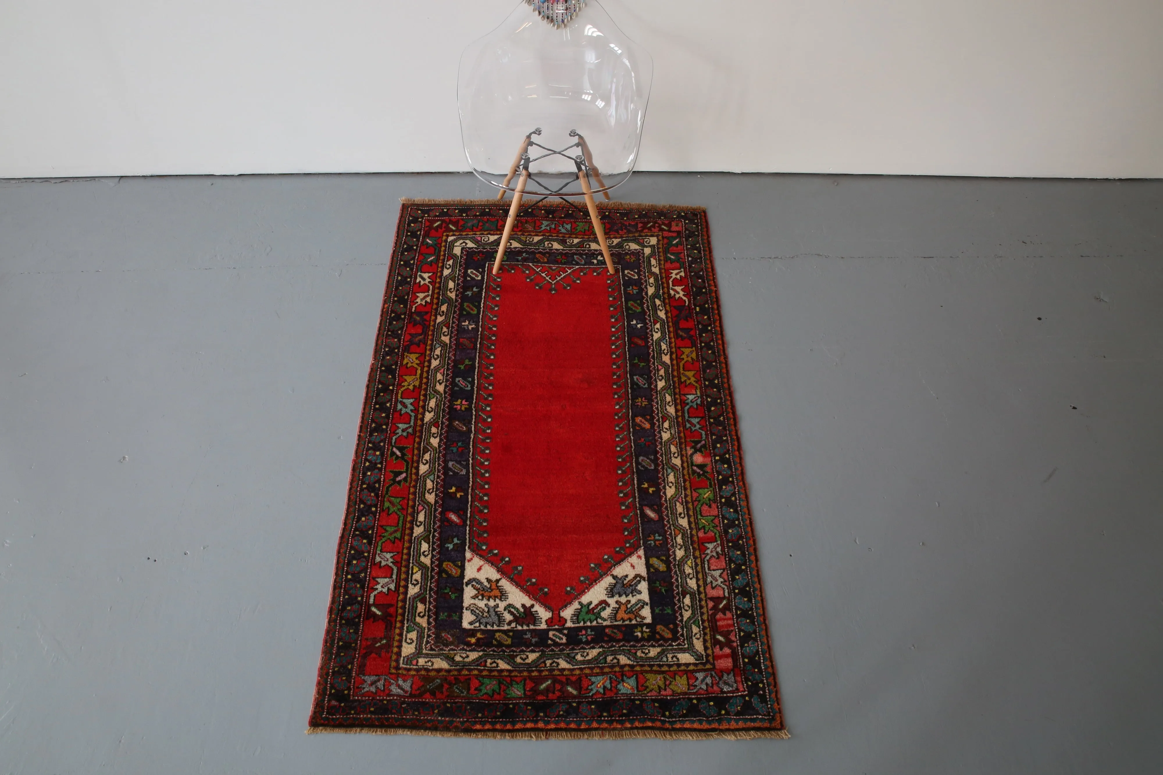 Vintage Konya Rug 4ftx6.6ft