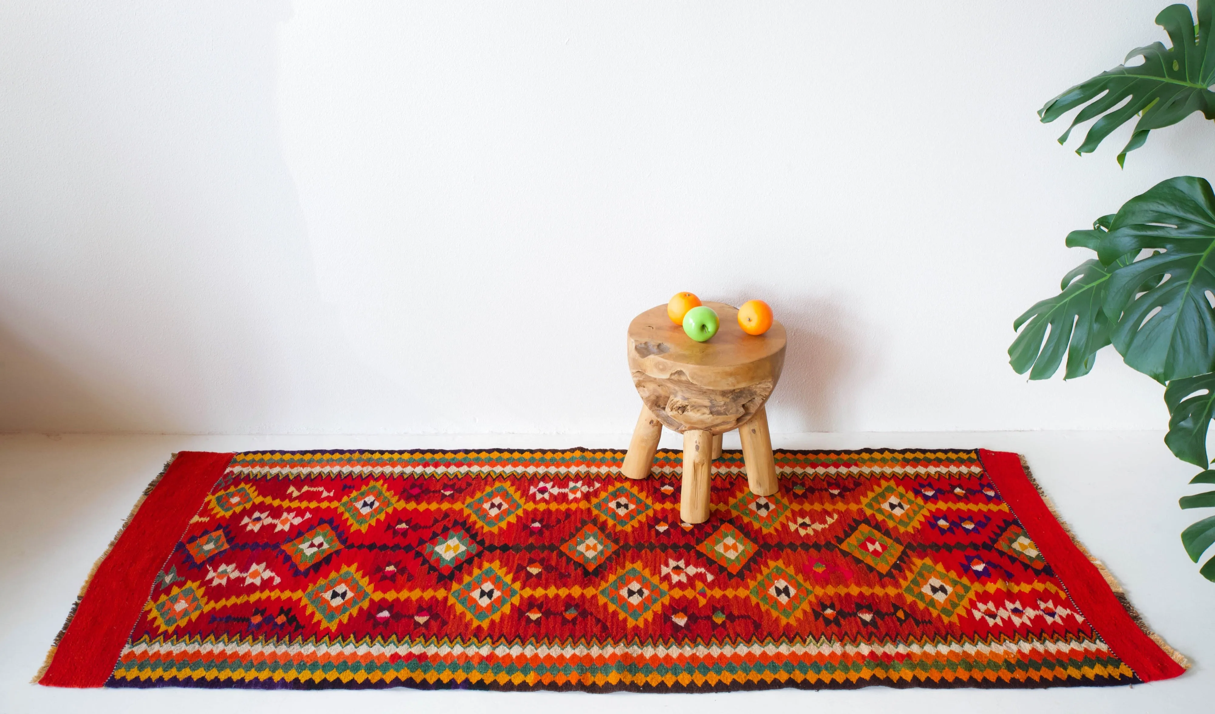Vintage Kurdish kilim runner 2'10"x7'