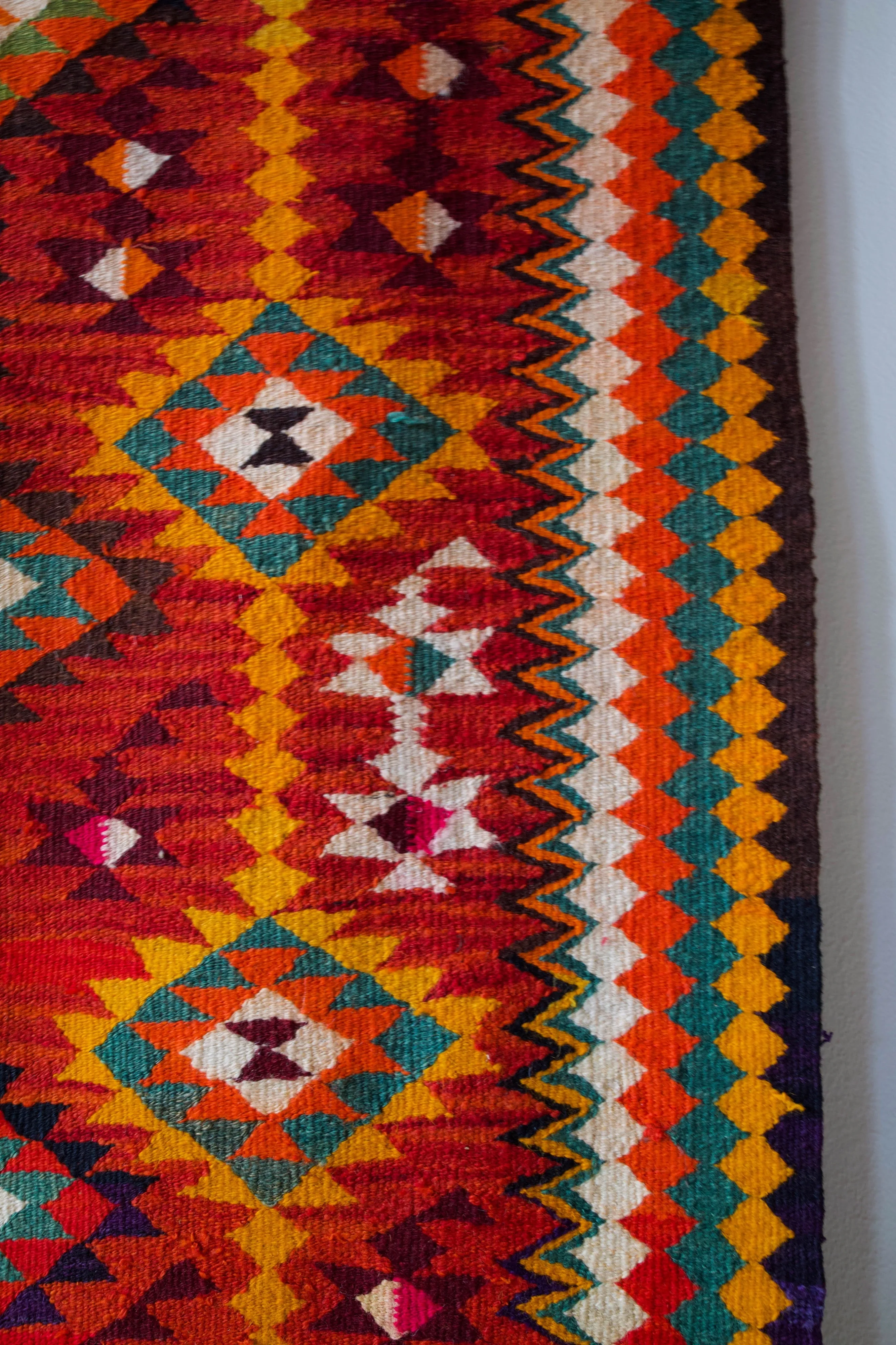 Vintage Kurdish kilim runner 2'10"x7'