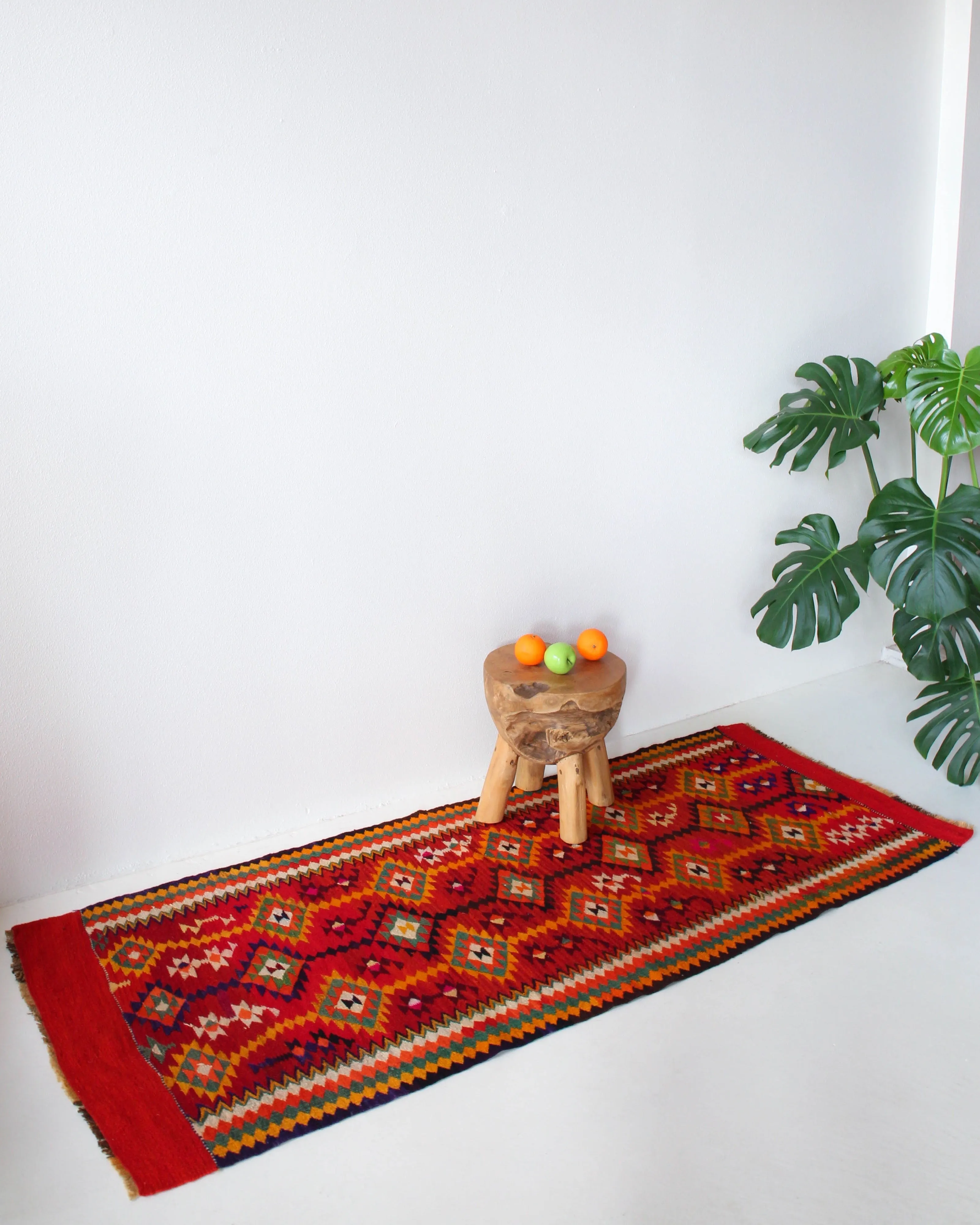 Vintage Kurdish kilim runner 2'10"x7'