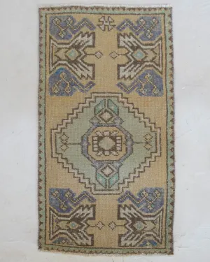 Vintage Mini Turkish Rug 19"x36"