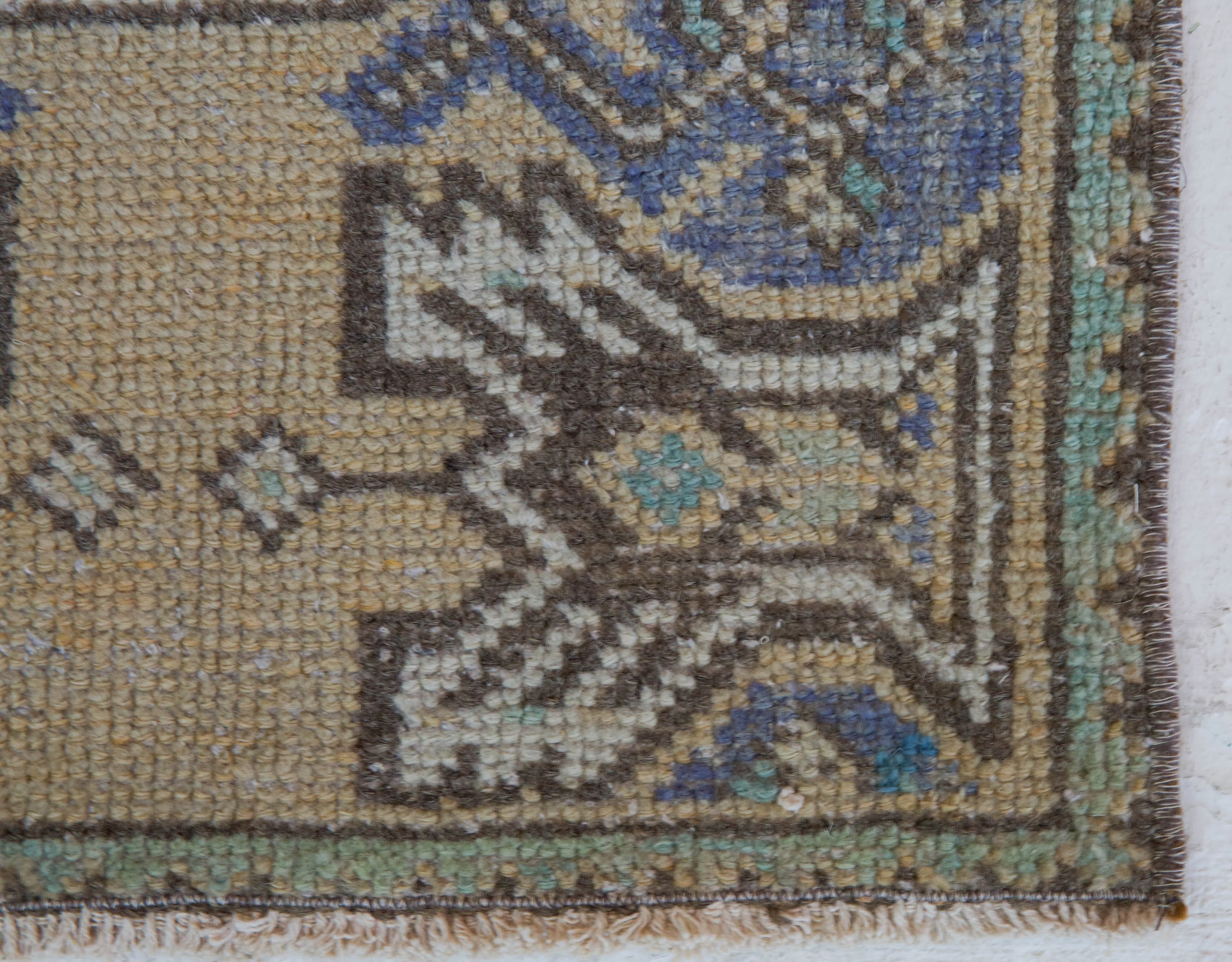 Vintage Mini Turkish Rug 19"x36"