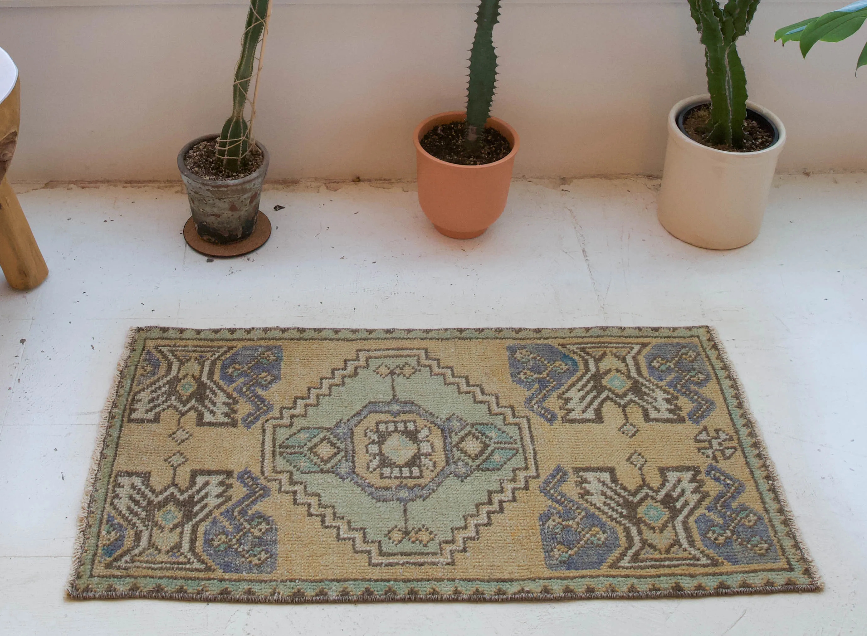 Vintage Mini Turkish Rug 19"x36"