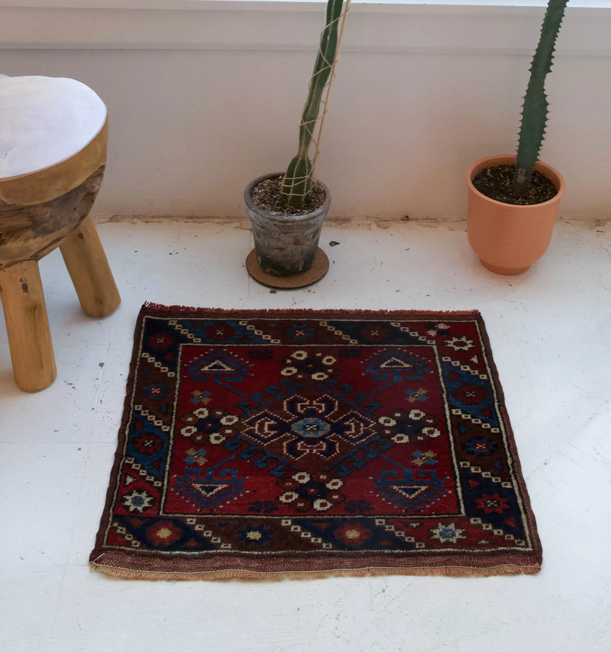 Vintage Mini Turkish Rug 23"x23"