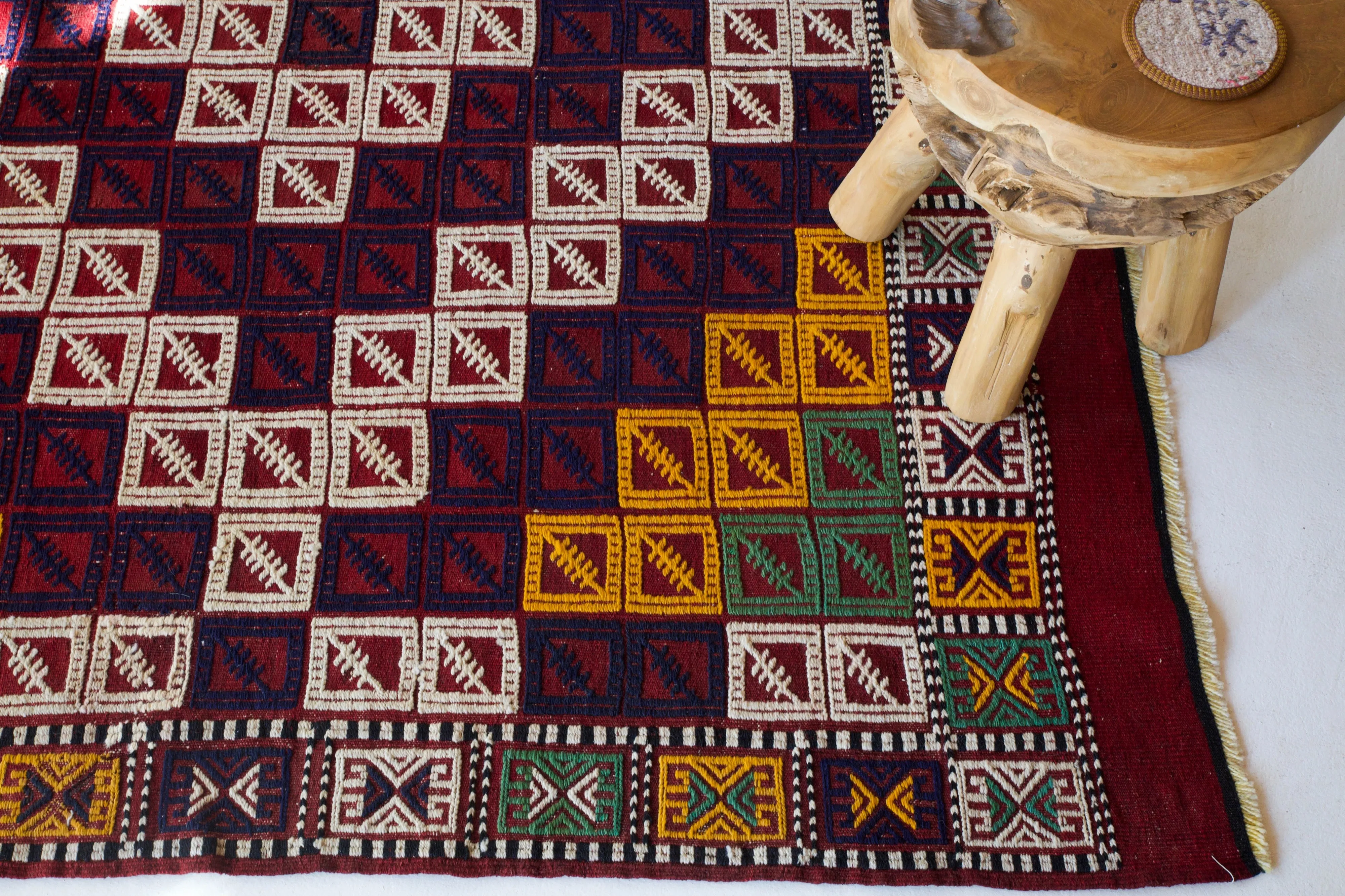 Vintage Pergamum Kozak Kilim Rug 5'10"x9'