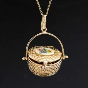 Vintage Picnic Basket Pendant