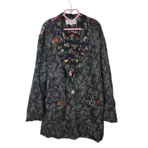 VINTAGE Platinum Dorothy Schoelen Jacket Women Large Black Cruise Blazer Art