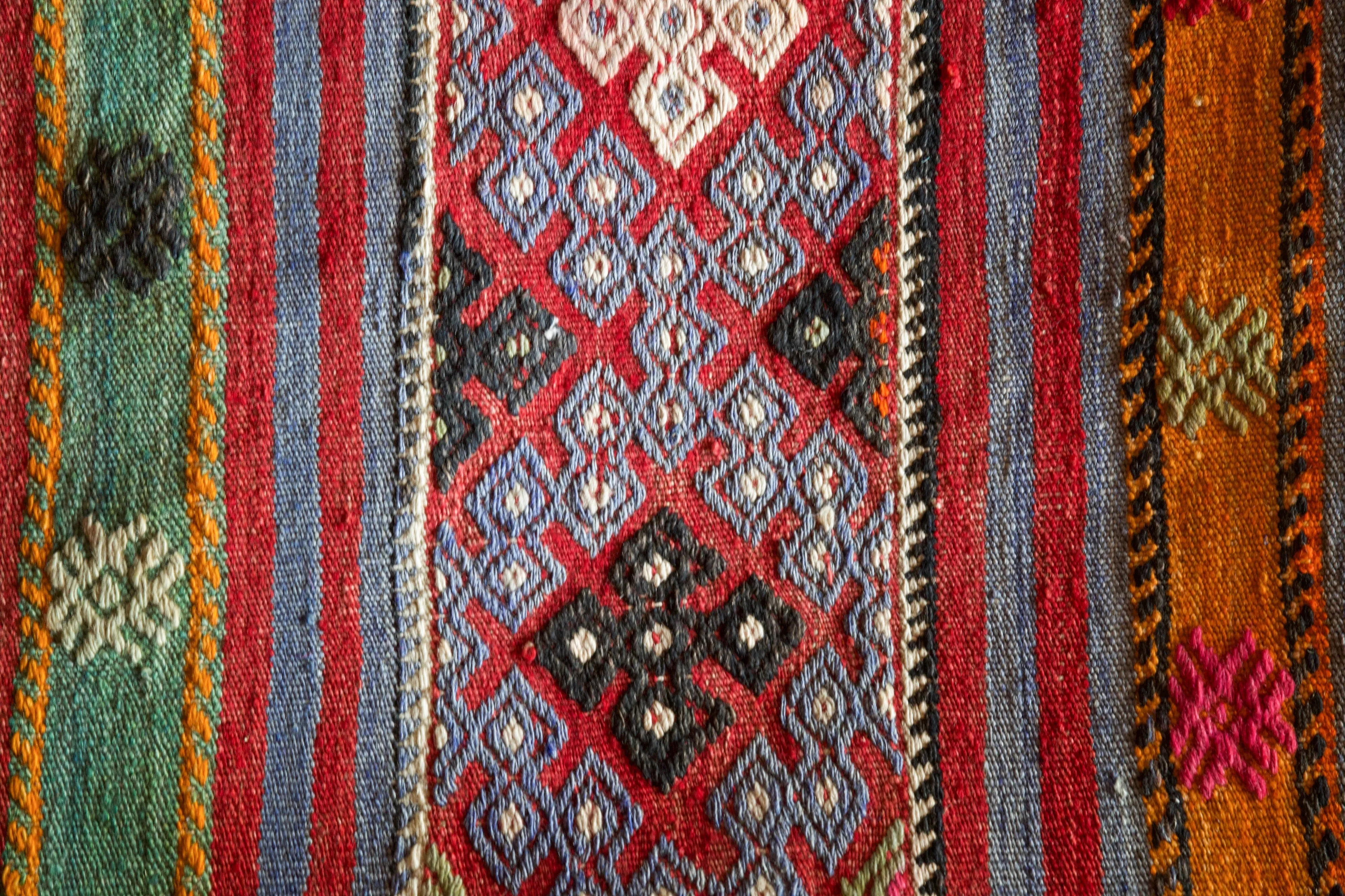 Vintage Sivas Cicim Kilim Rug 6'2"x9'10"