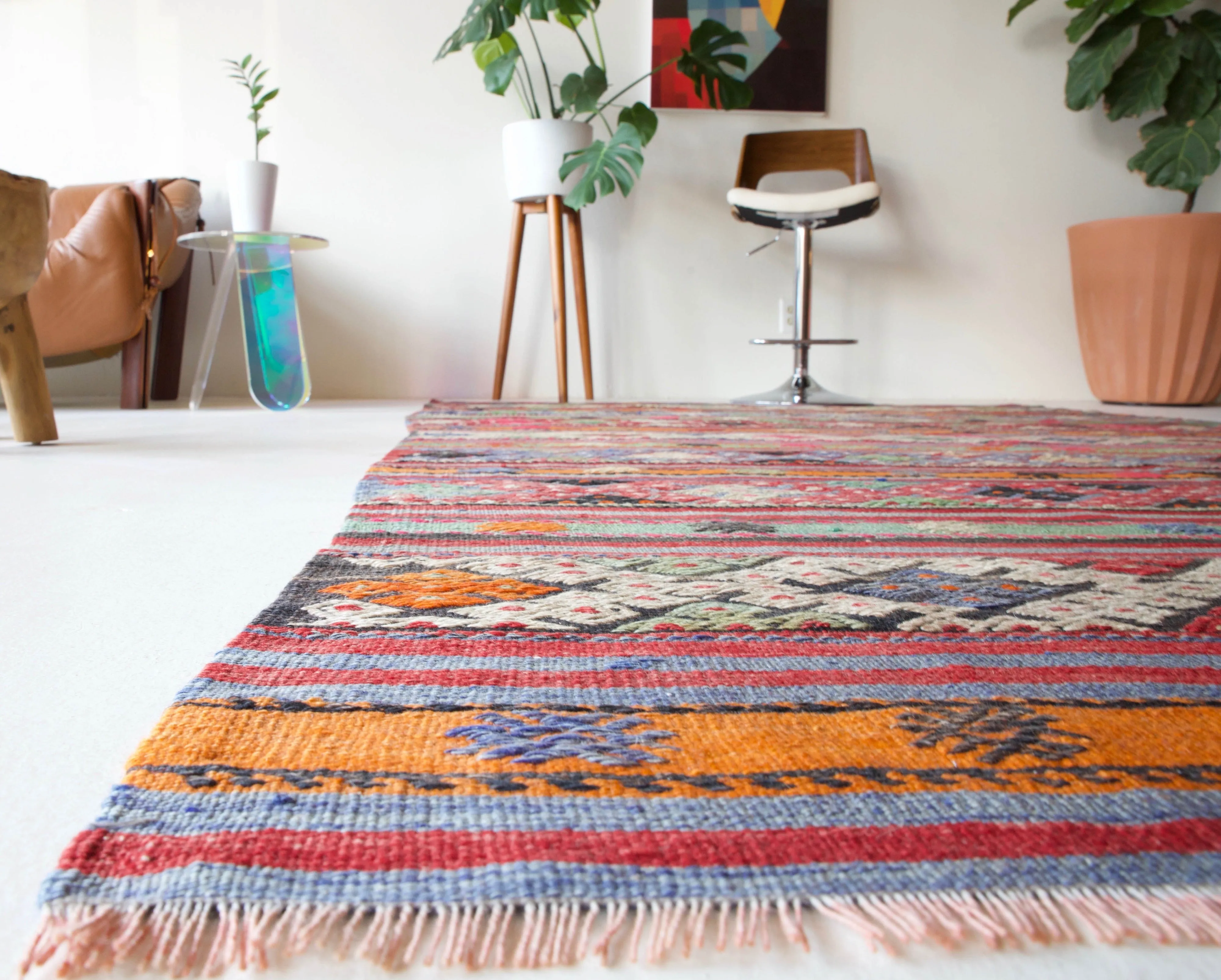 Vintage Sivas Cicim Kilim Rug 6'2"x9'10"