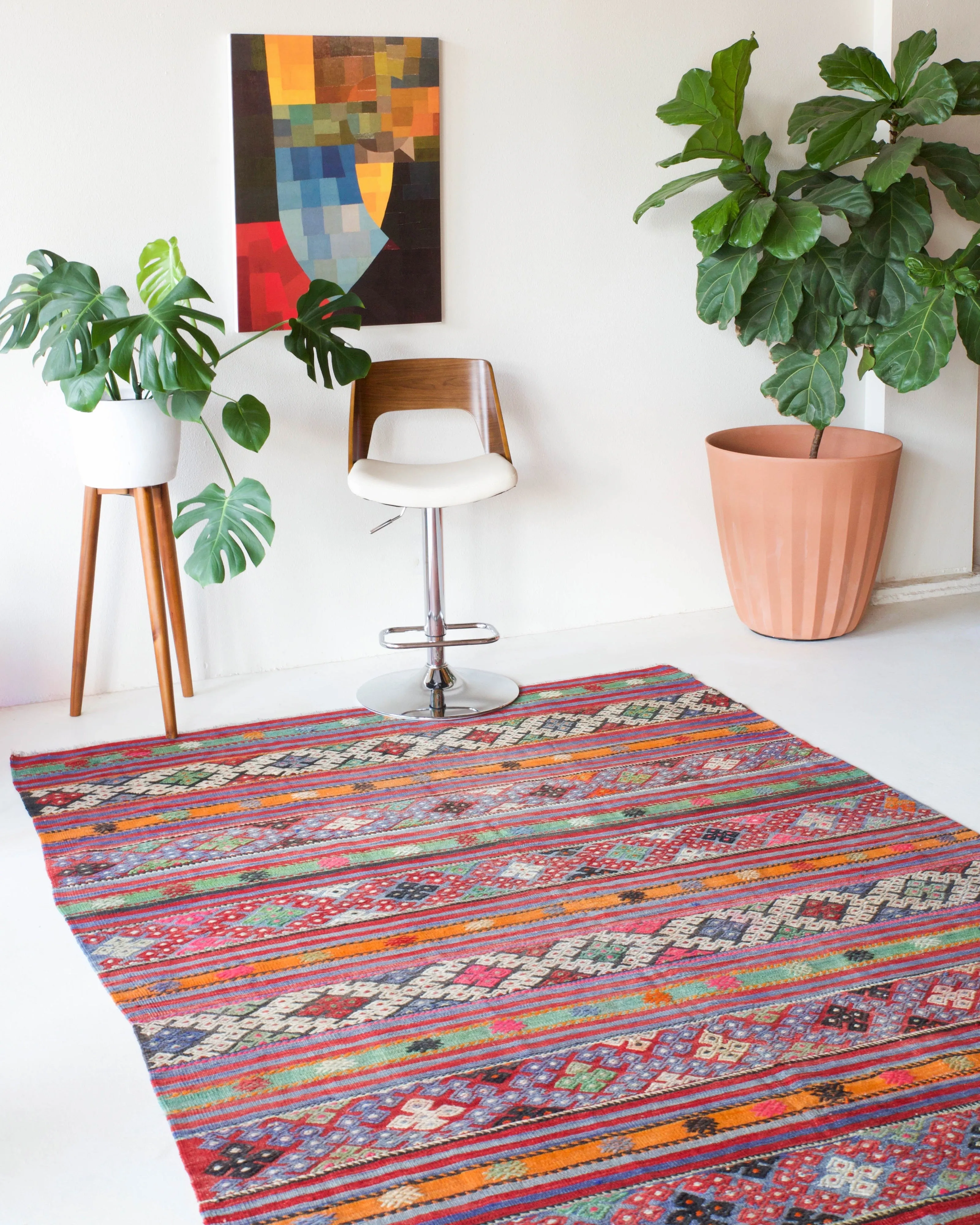 Vintage Sivas Cicim Kilim Rug 6'2"x9'10"