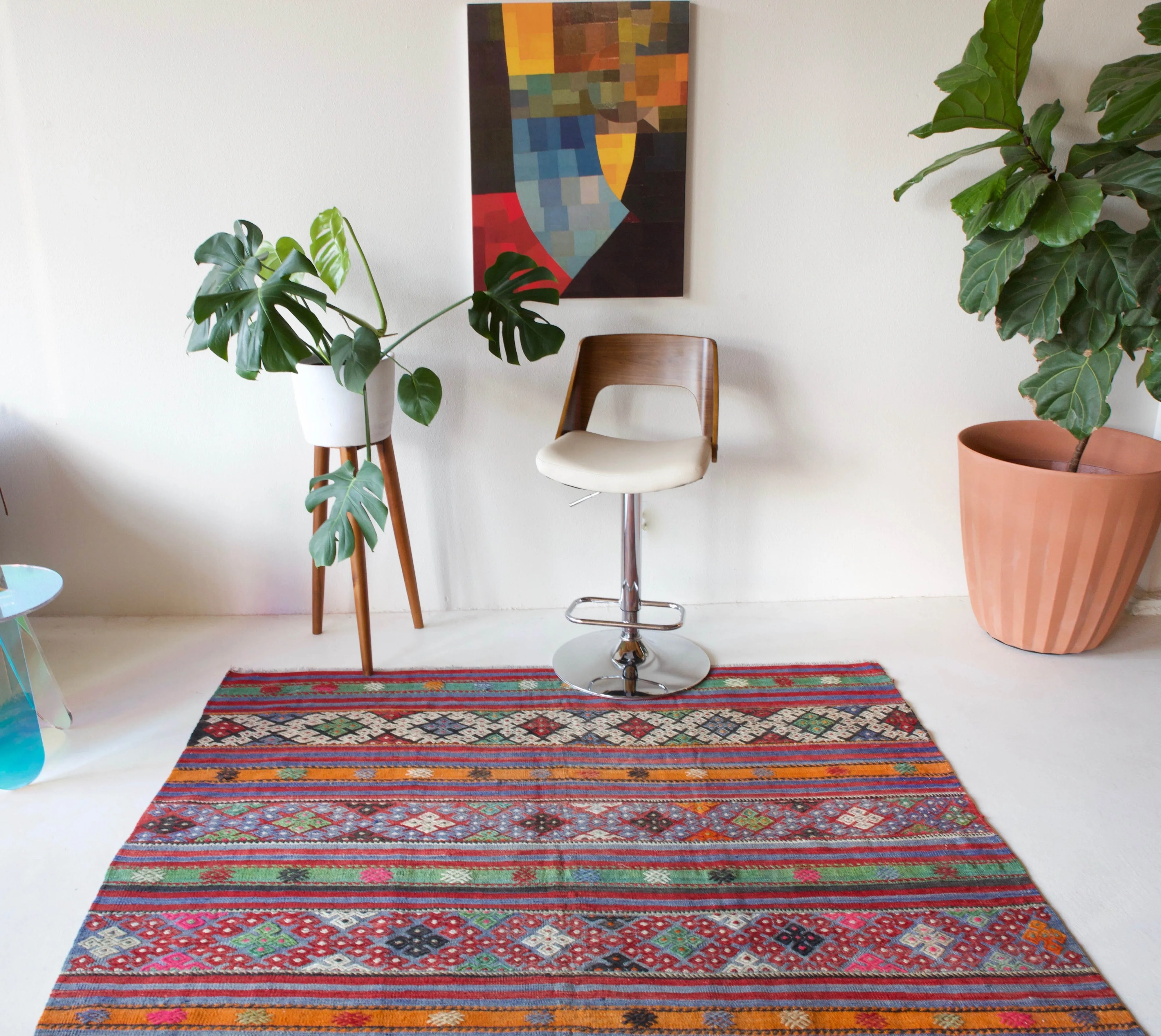Vintage Sivas Cicim Kilim Rug 6'2"x9'10"