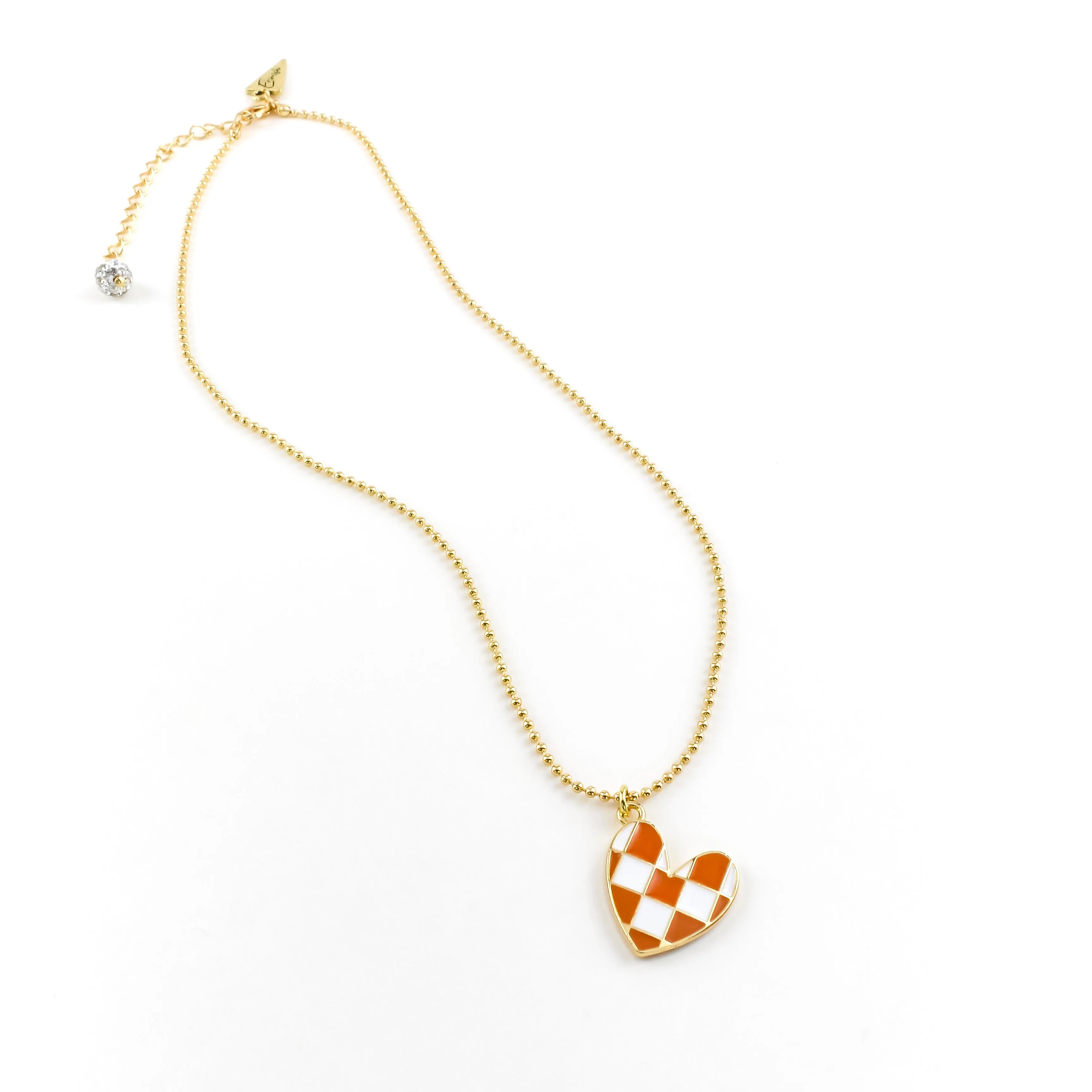 Walter Checkered Heart Necklace