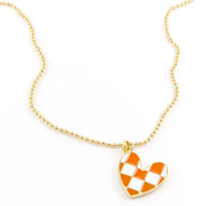 Walter Checkered Heart Necklace