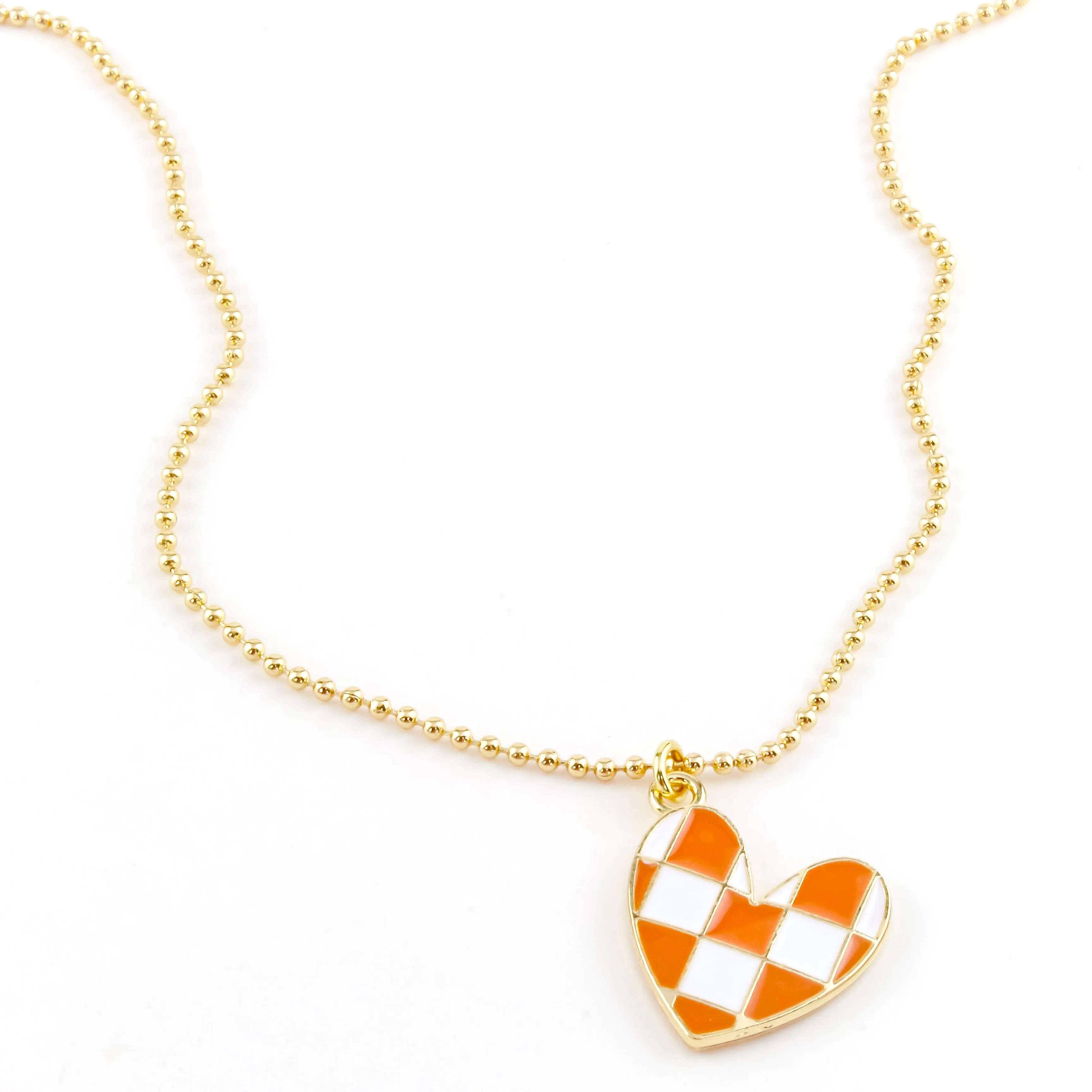 Walter Checkered Heart Necklace