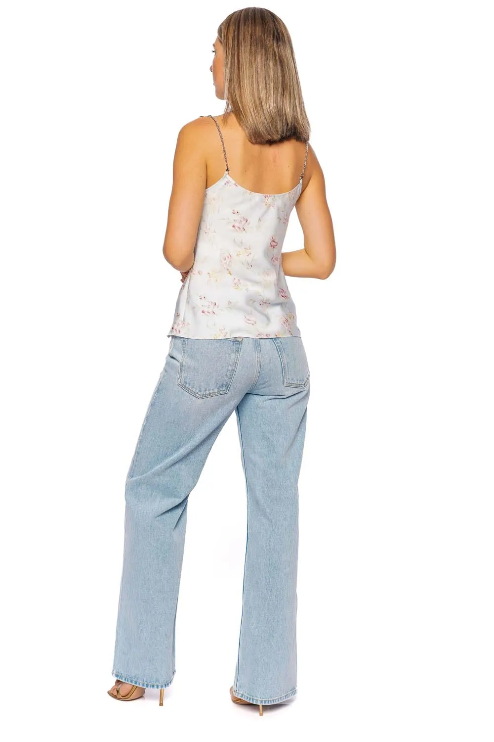 Water Flower Chain Detailed Cami Top