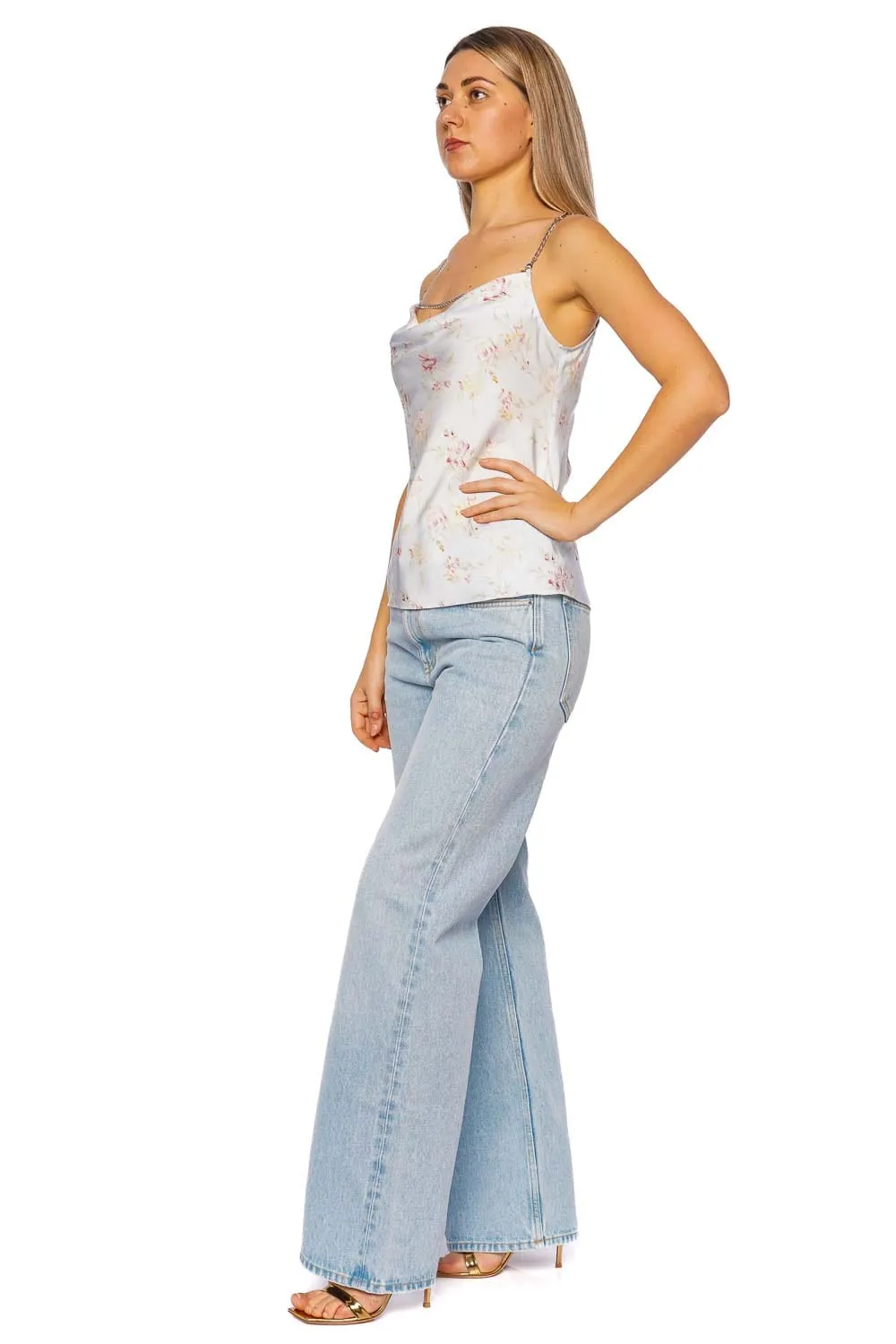 Water Flower Chain Detailed Cami Top