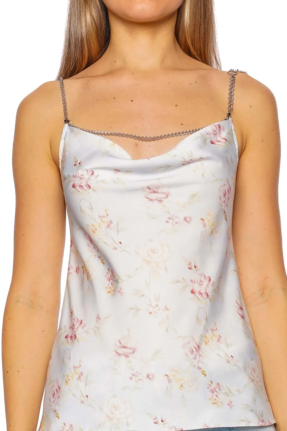 Water Flower Chain Detailed Cami Top