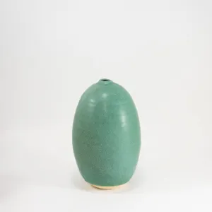 Weathered Green Small Oval Vase