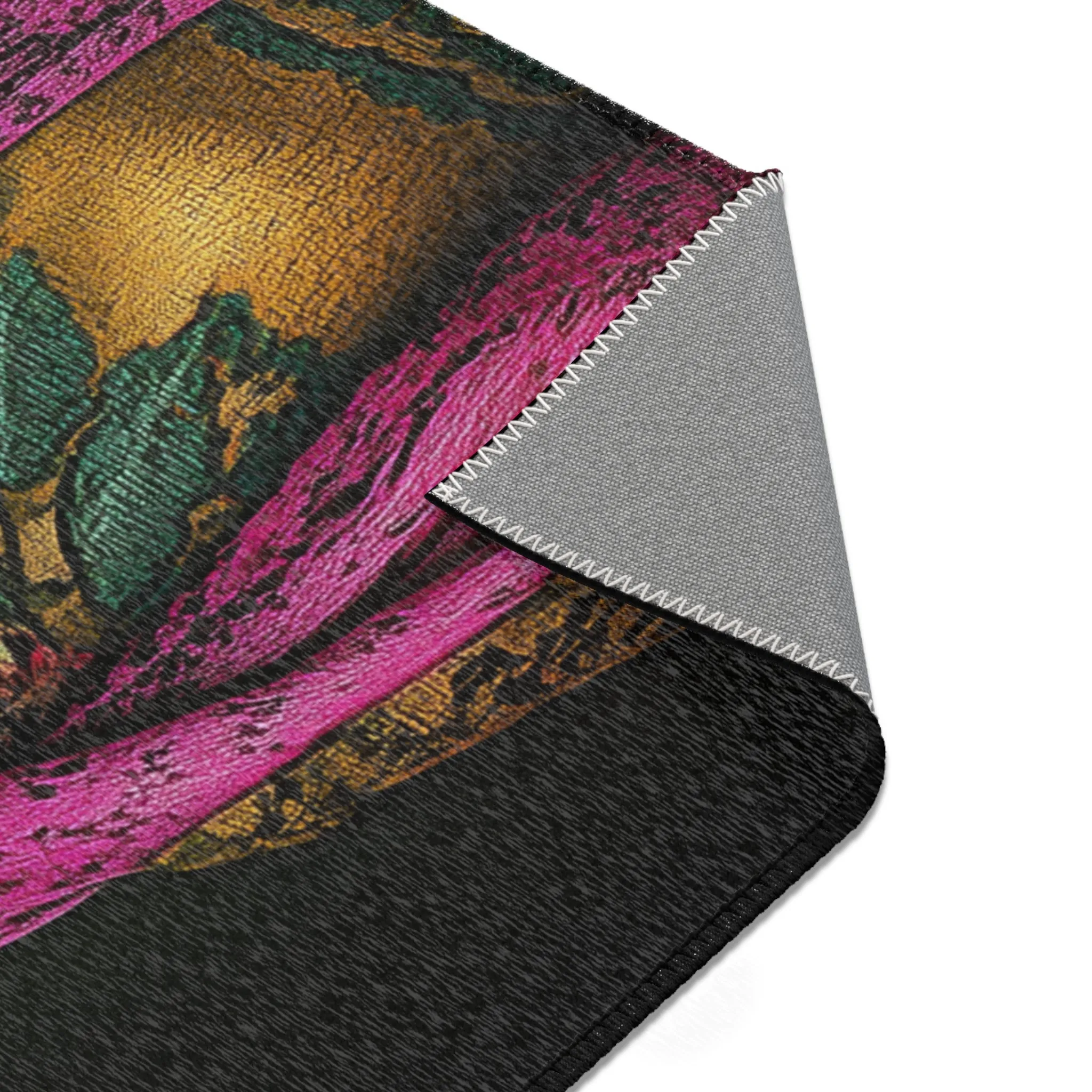 Whimsical Elegance Artistic Mouse Accent Rug